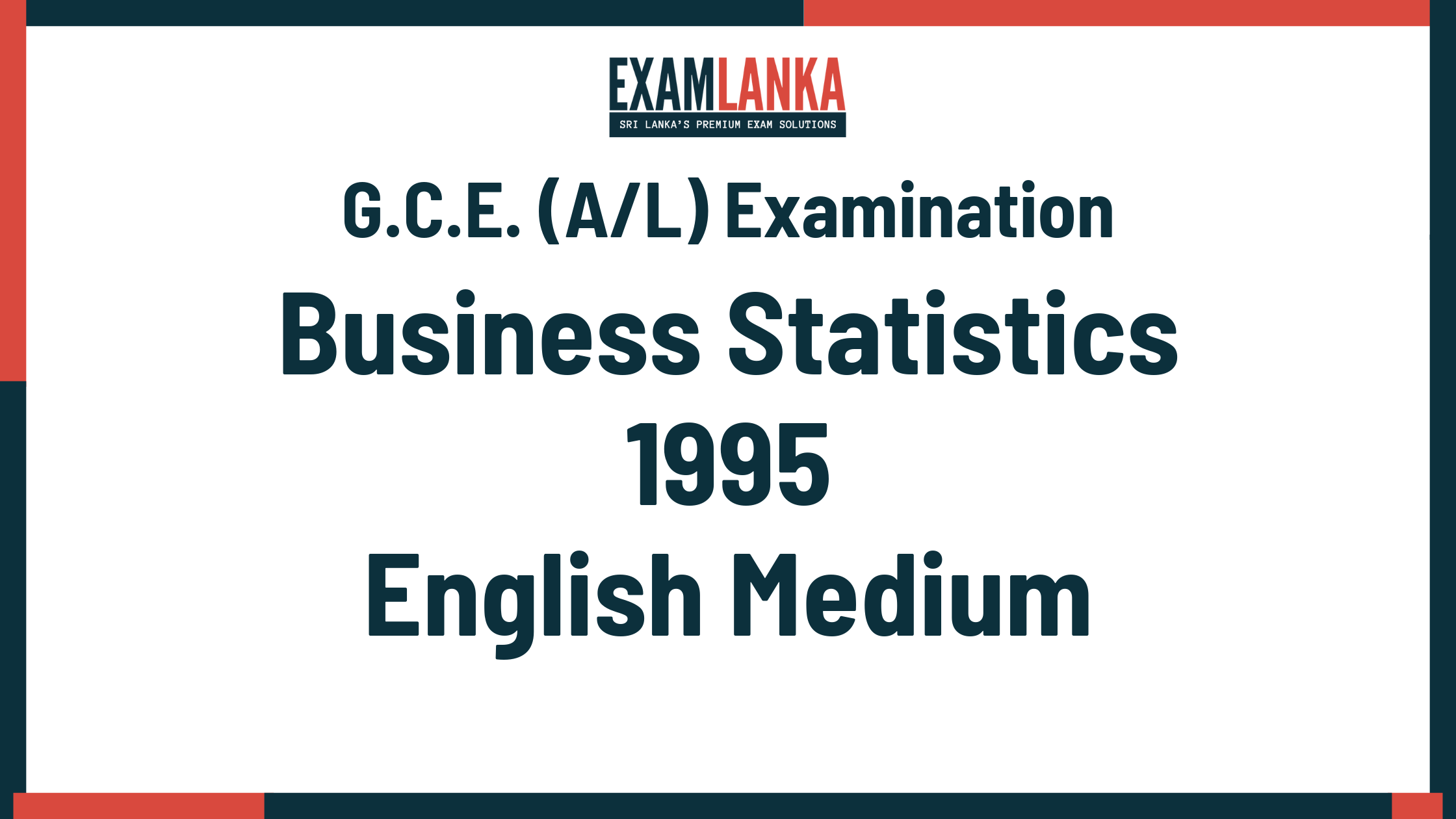 1995 business statistics past paper english medium