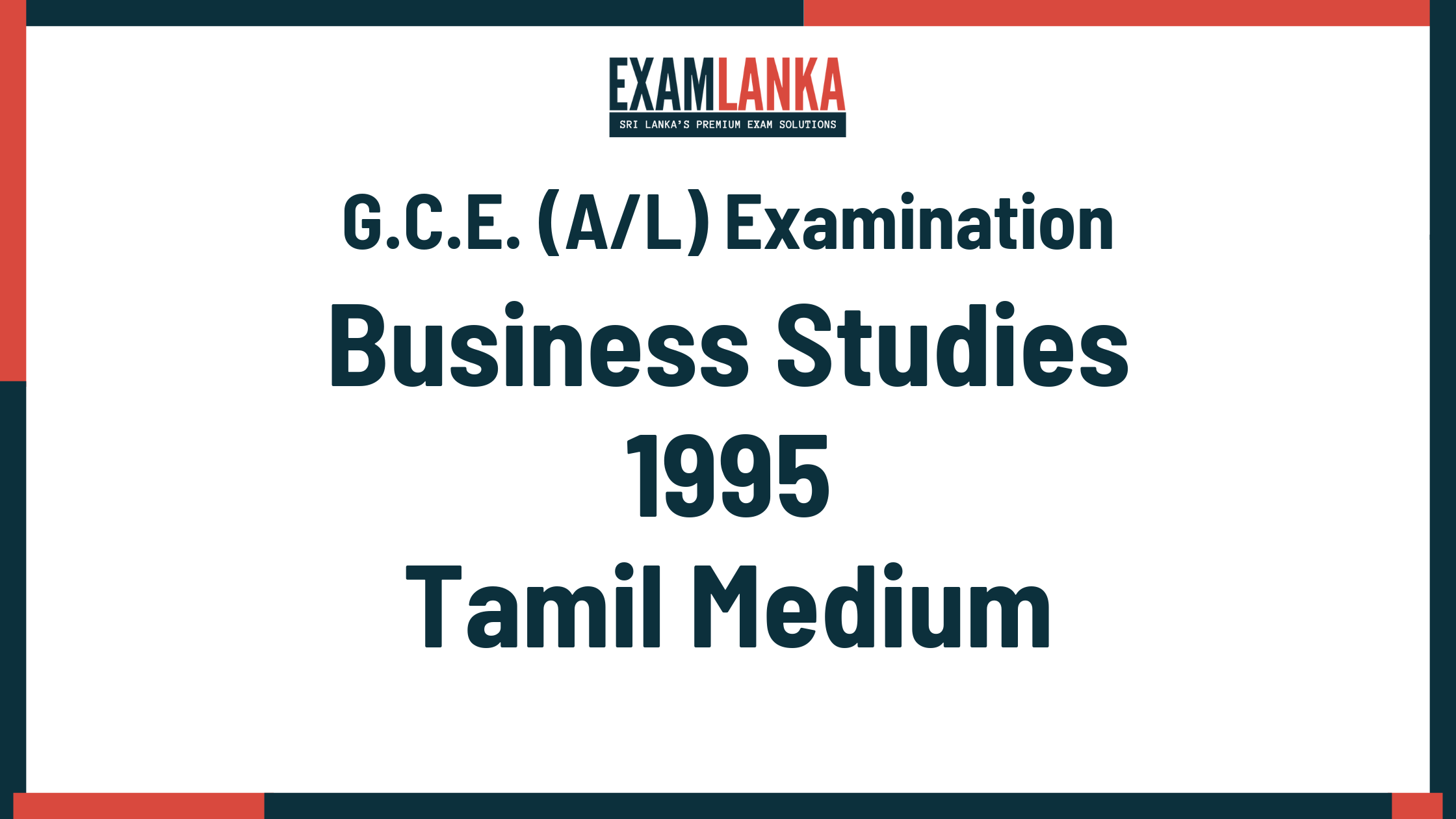 1995 business studies past paper tamil medium
