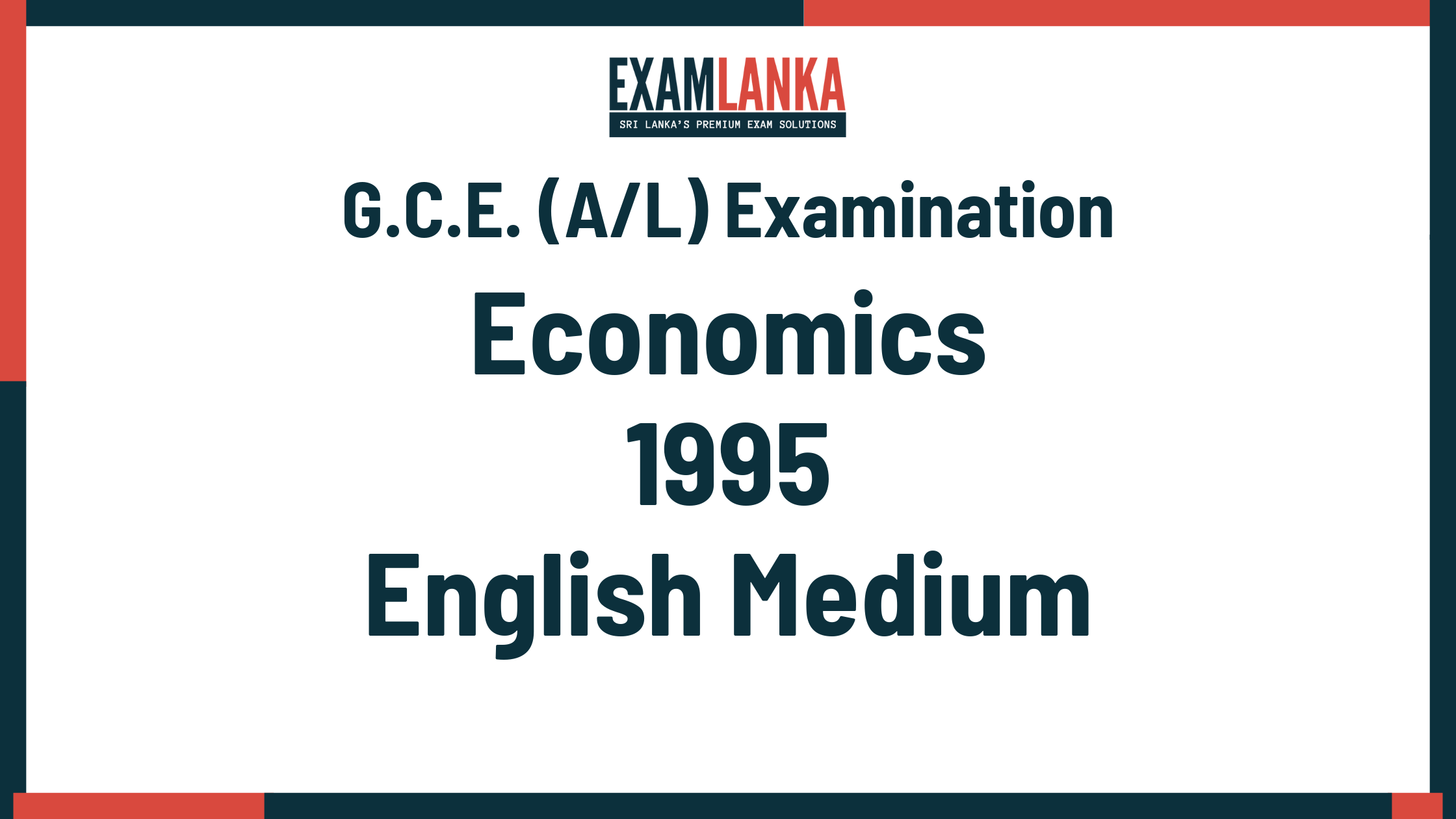 1995 economics past paper english medium