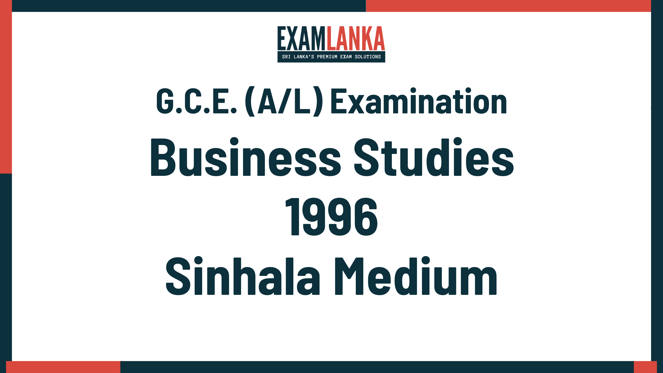 1996 business studies past paper sinhala medium