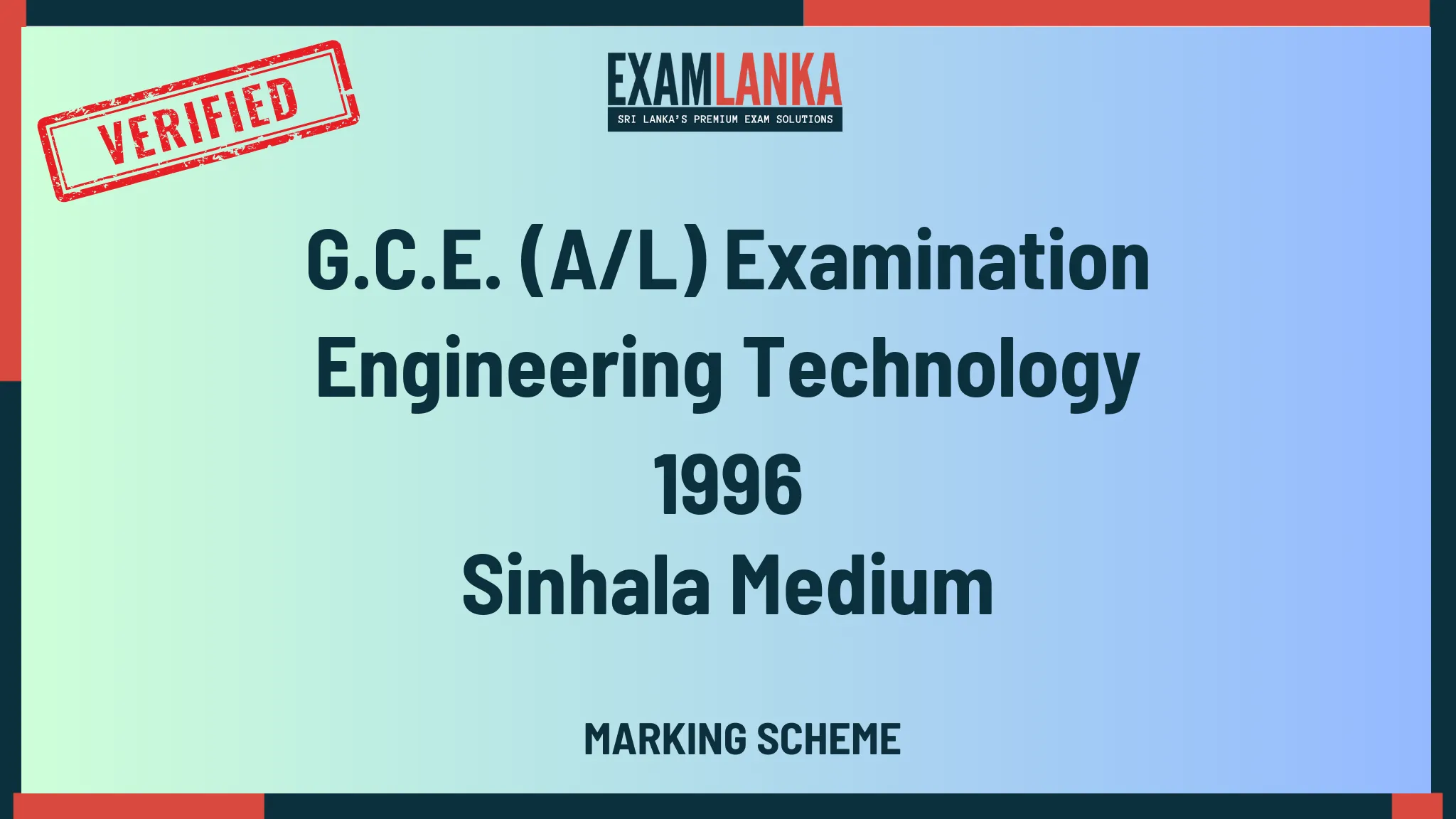 1996 engineering technology marking sinhala medium