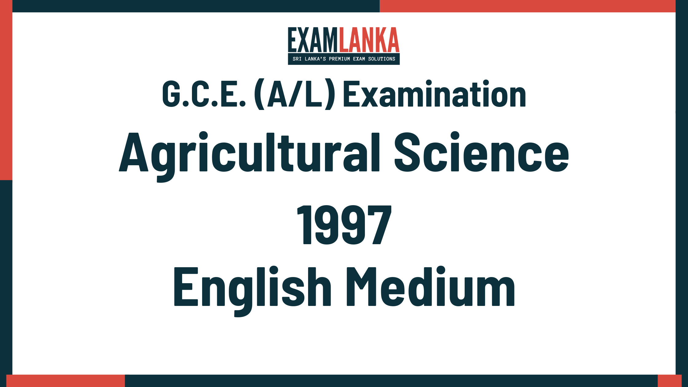 1997 agricultural science past paper english medium