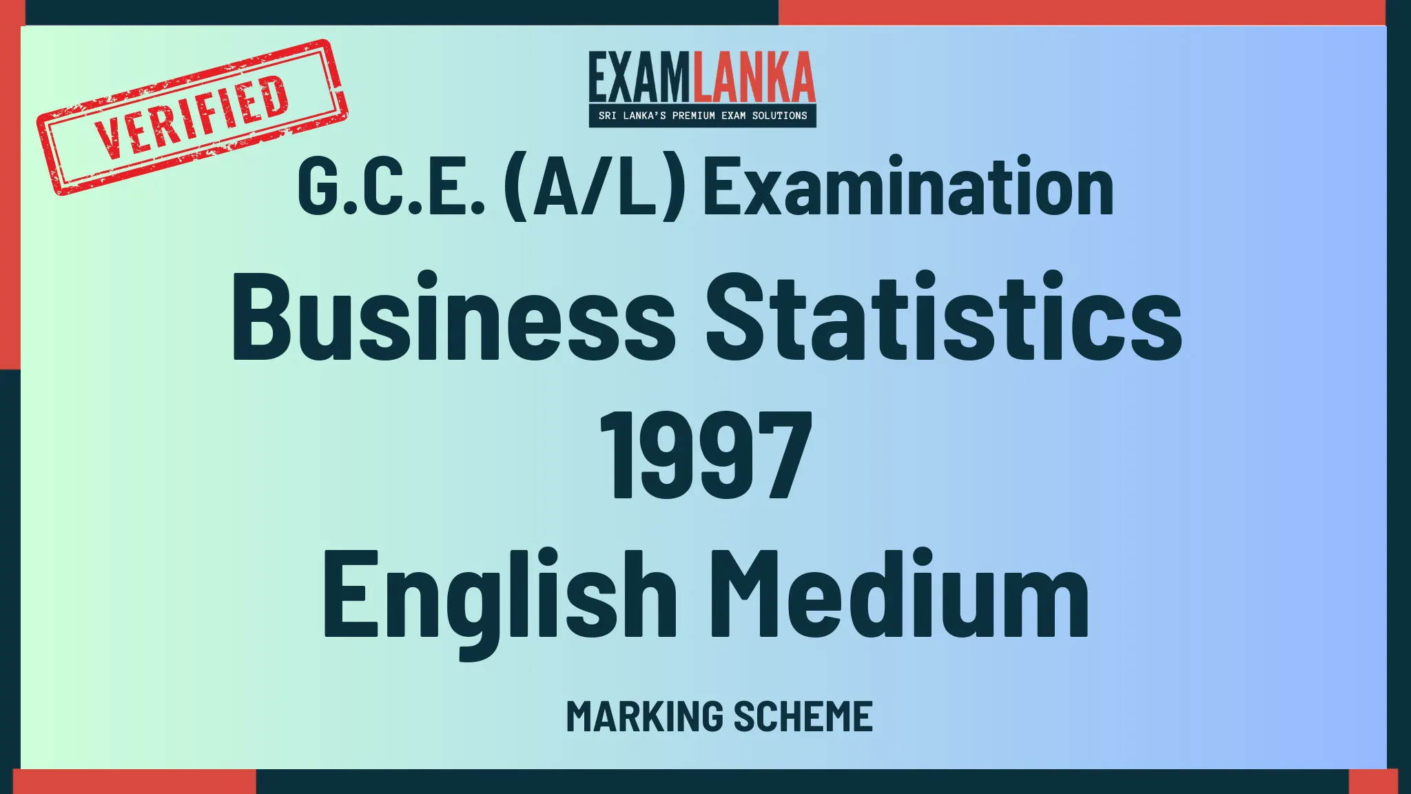 1997 business statistics marking english medium