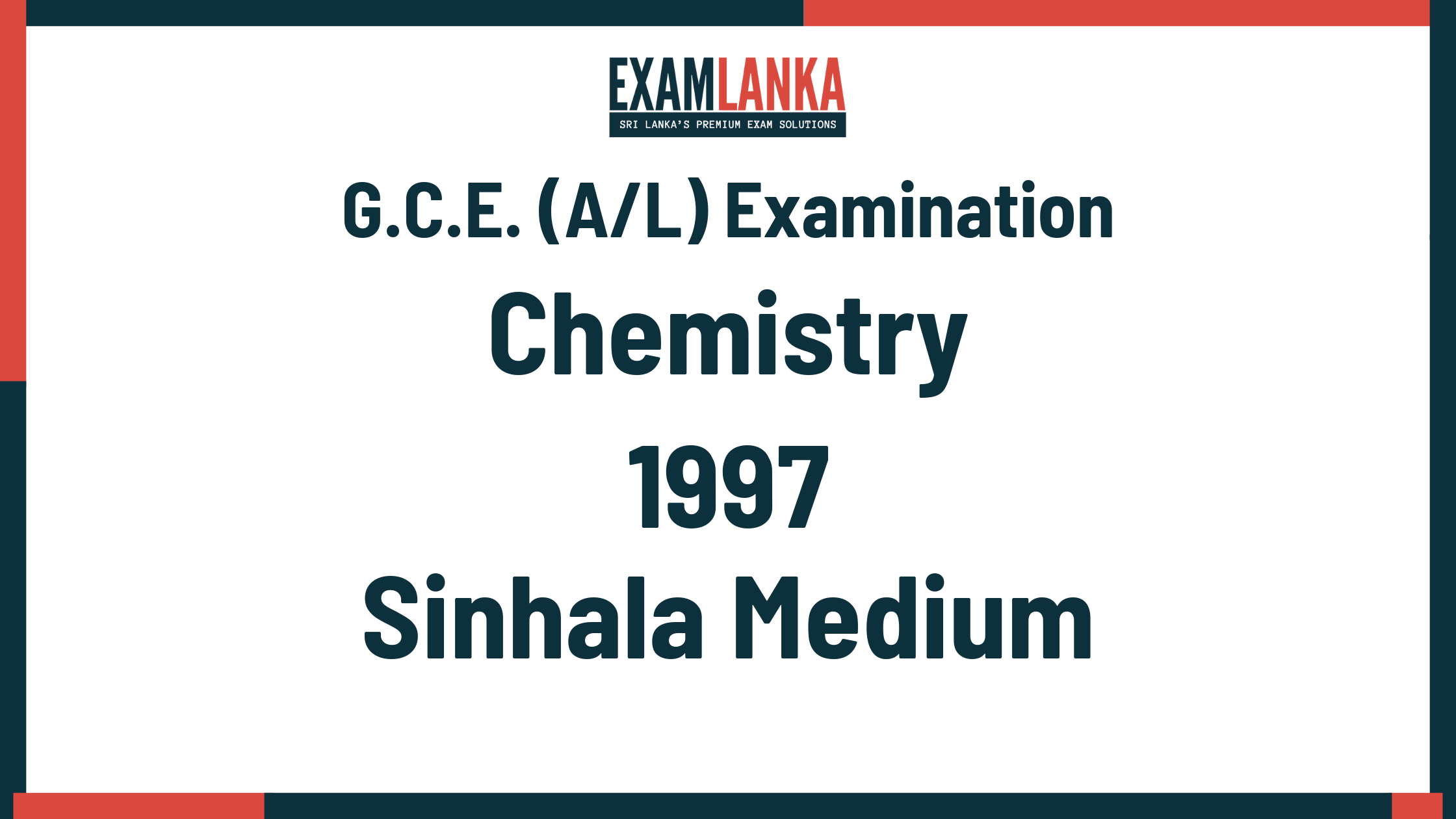1997 chemistry past paper sinhala medium
