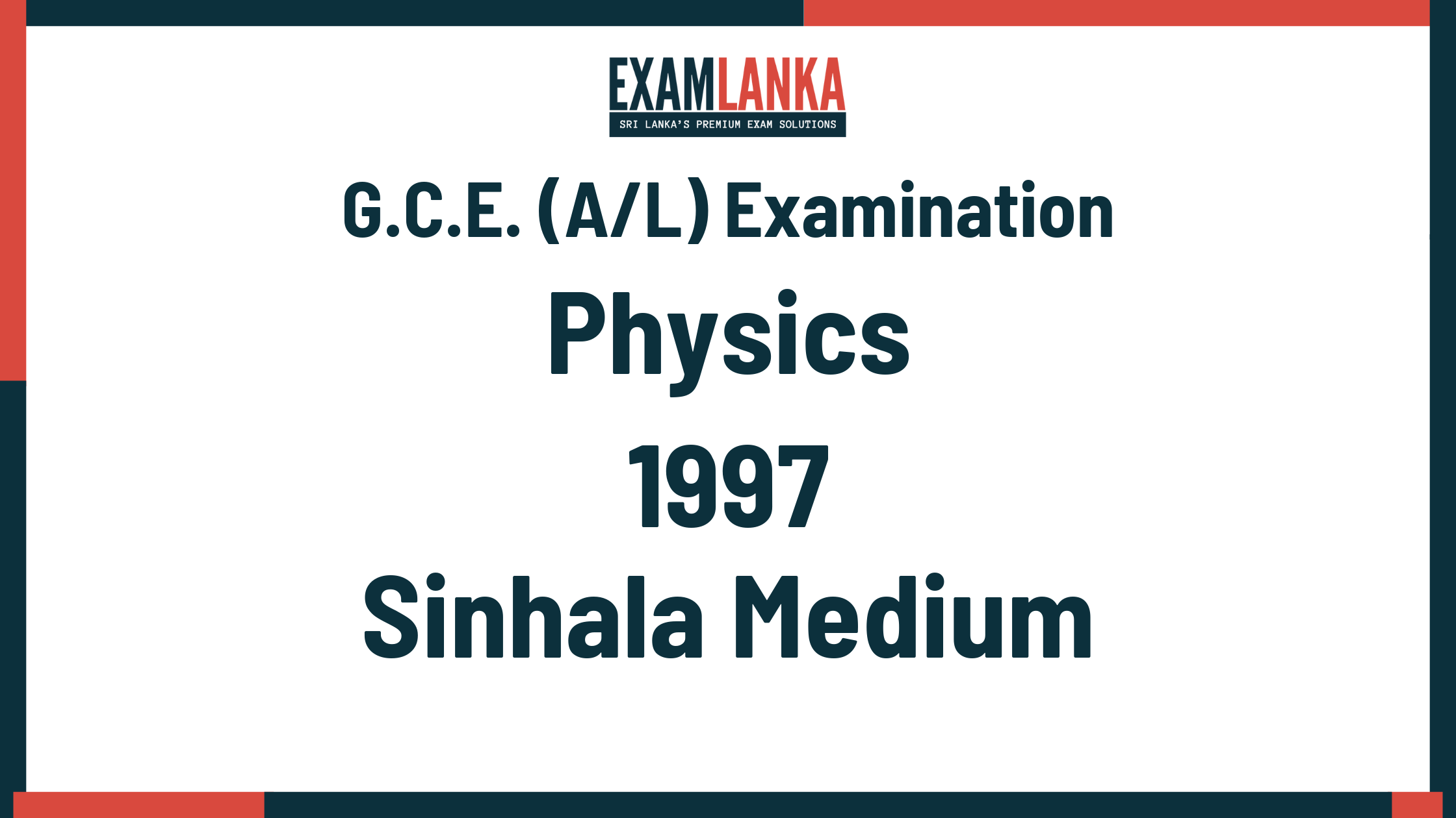 1997 physics past paper sinhala medium