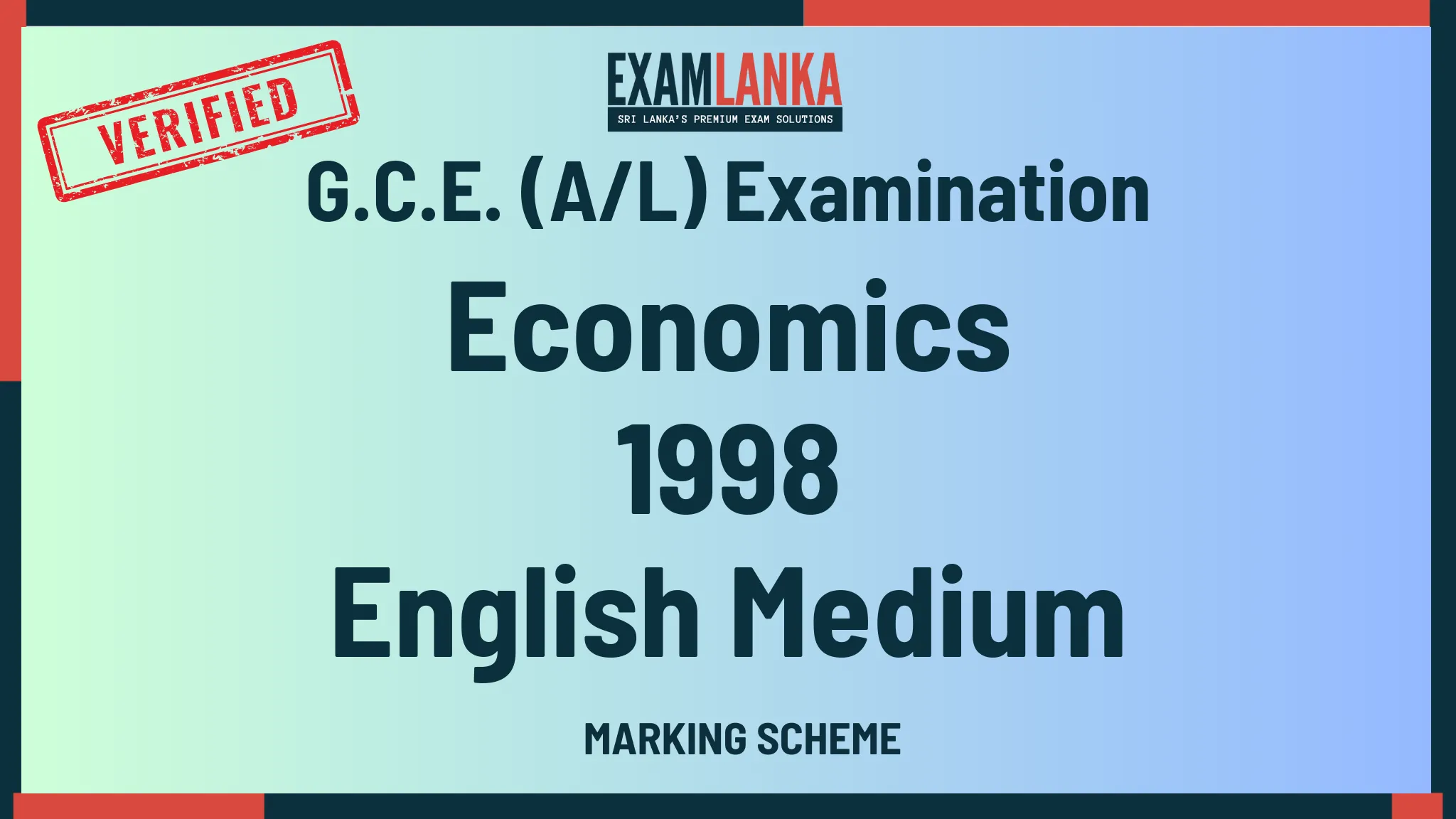 1998 economics marking english medium