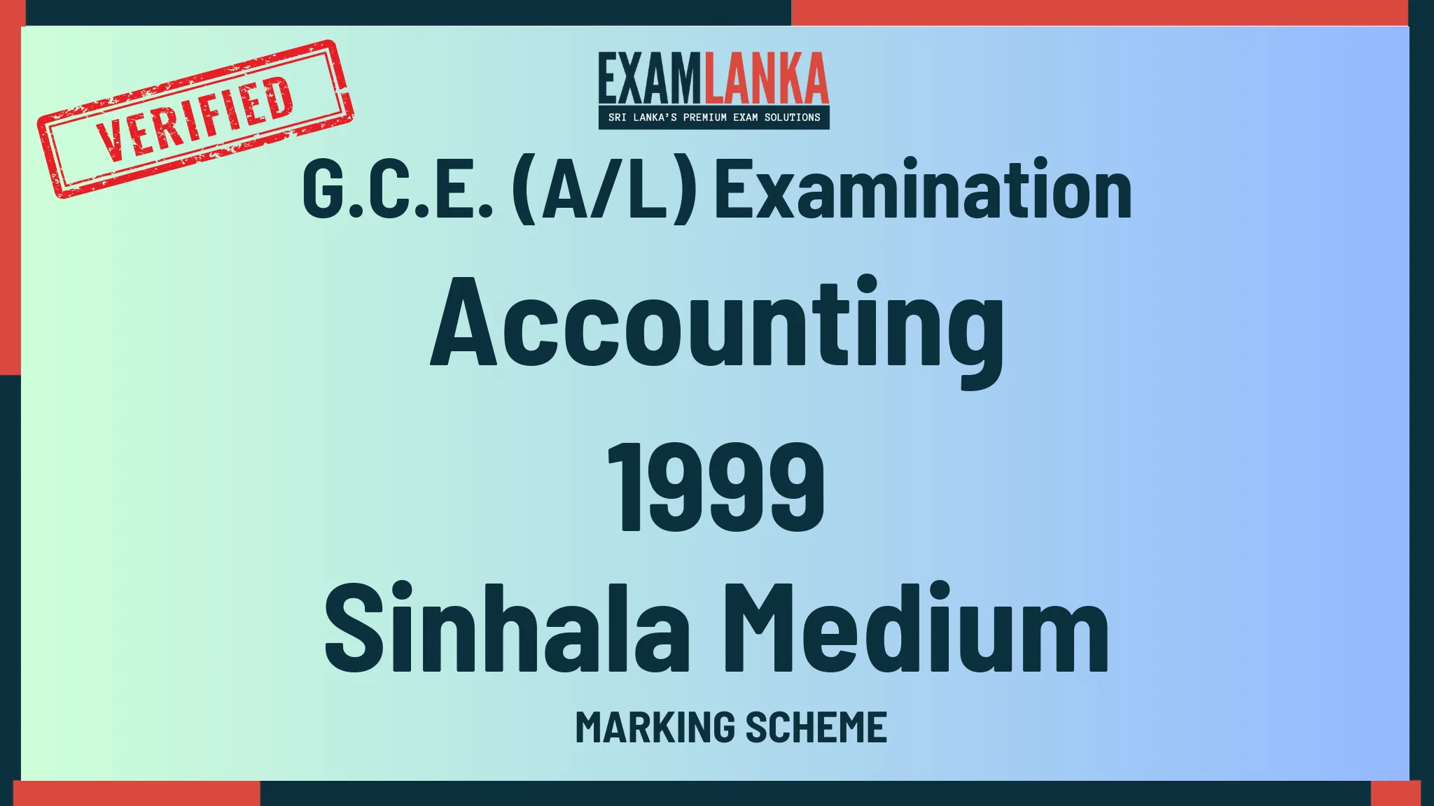 1999 accounting marking sinhala medium