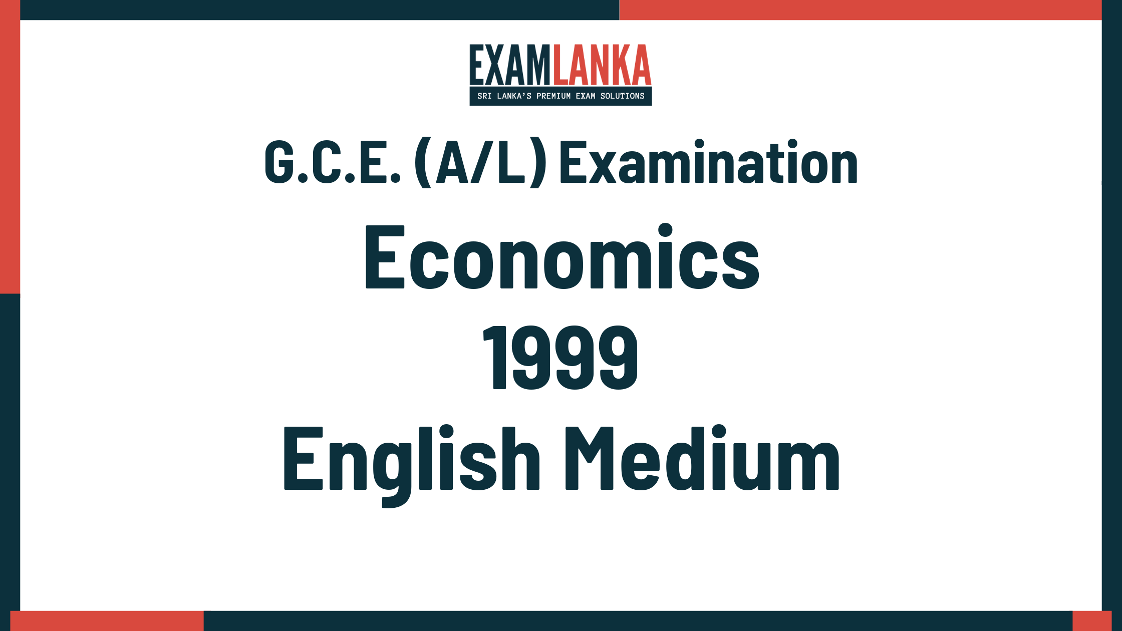 1999 economics past paper english medium