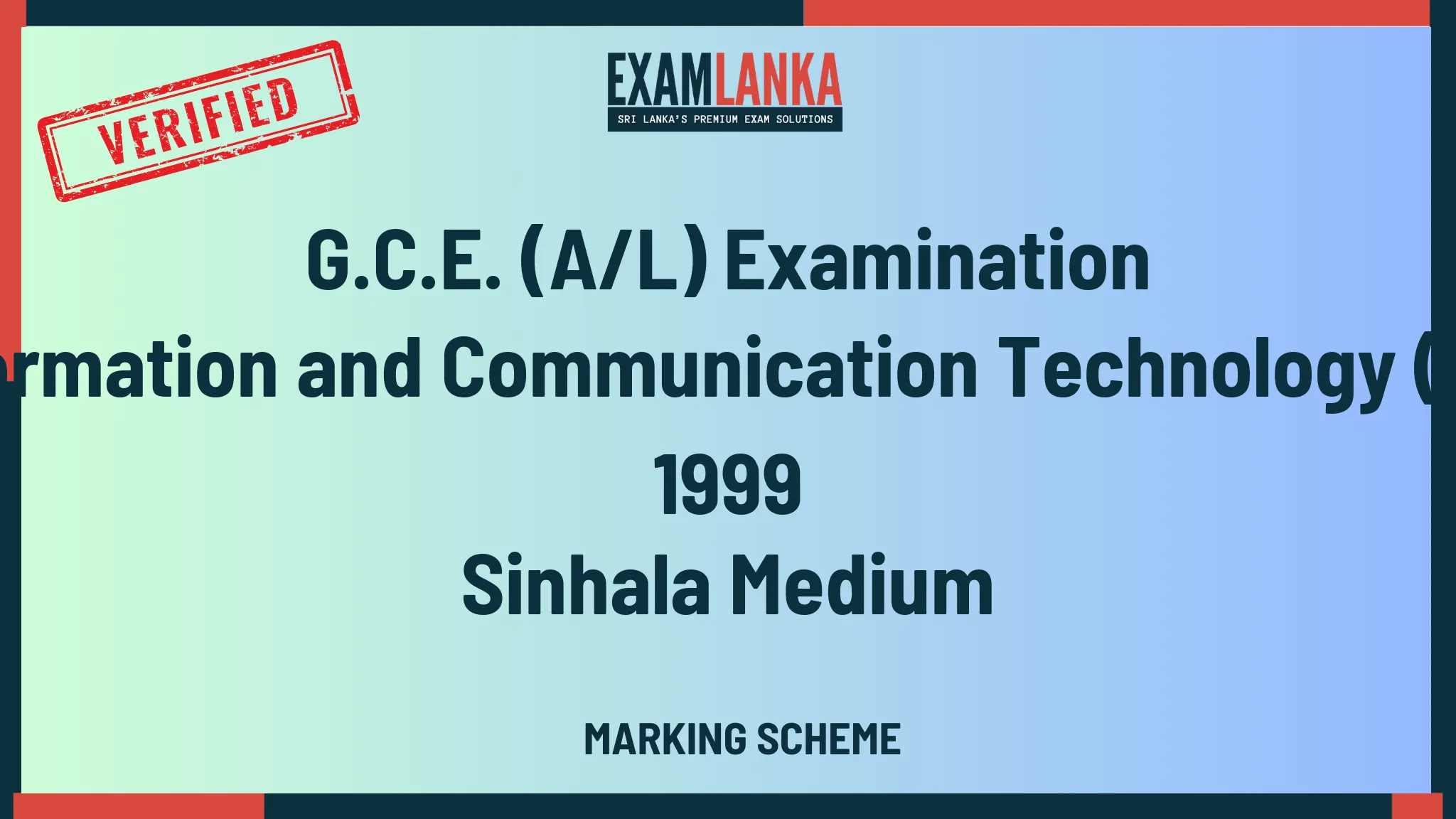 1999 information and communication technology (ict) marking sinhala medium