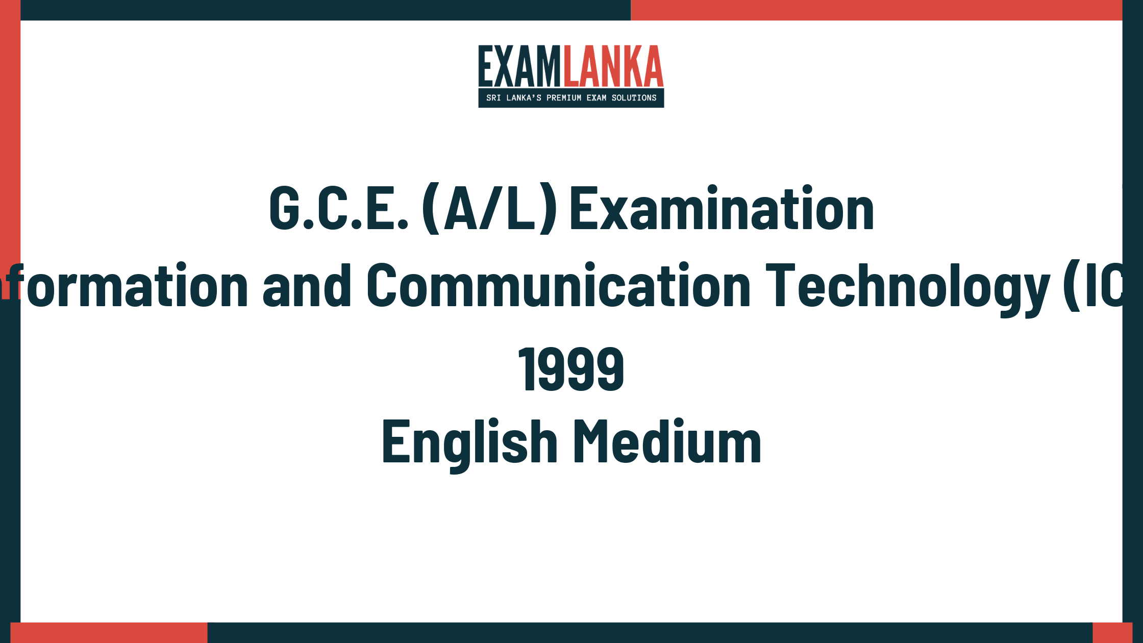 1999 information and communication technology (ict) past paper english medium
