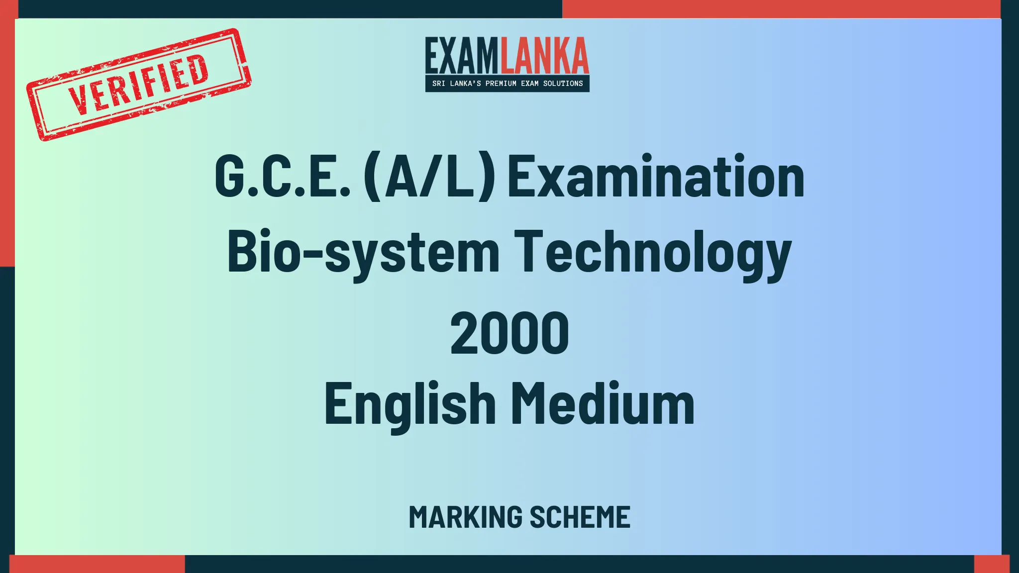 2000 bio-system technology marking english medium