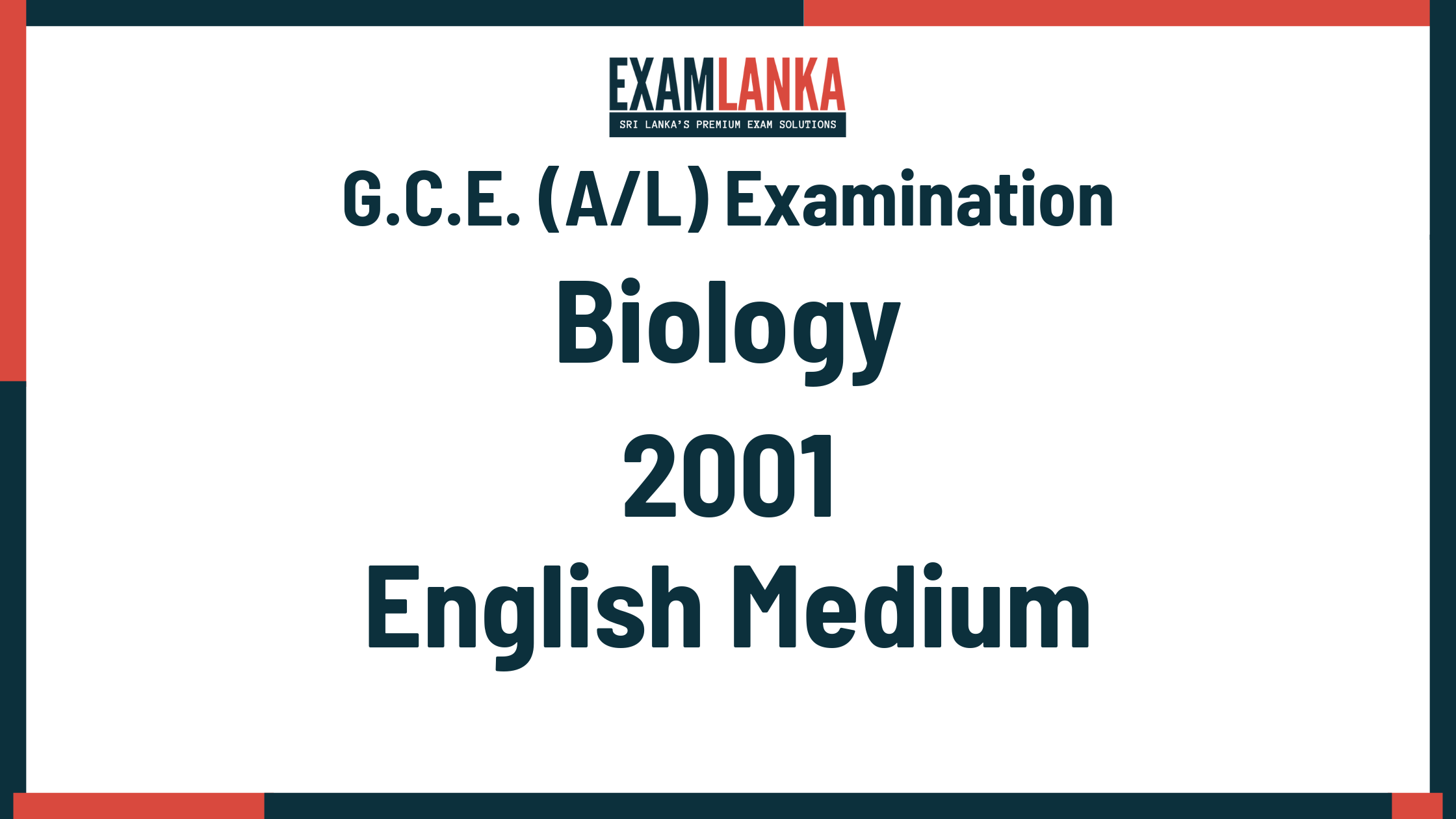 2001 biology past paper english medium