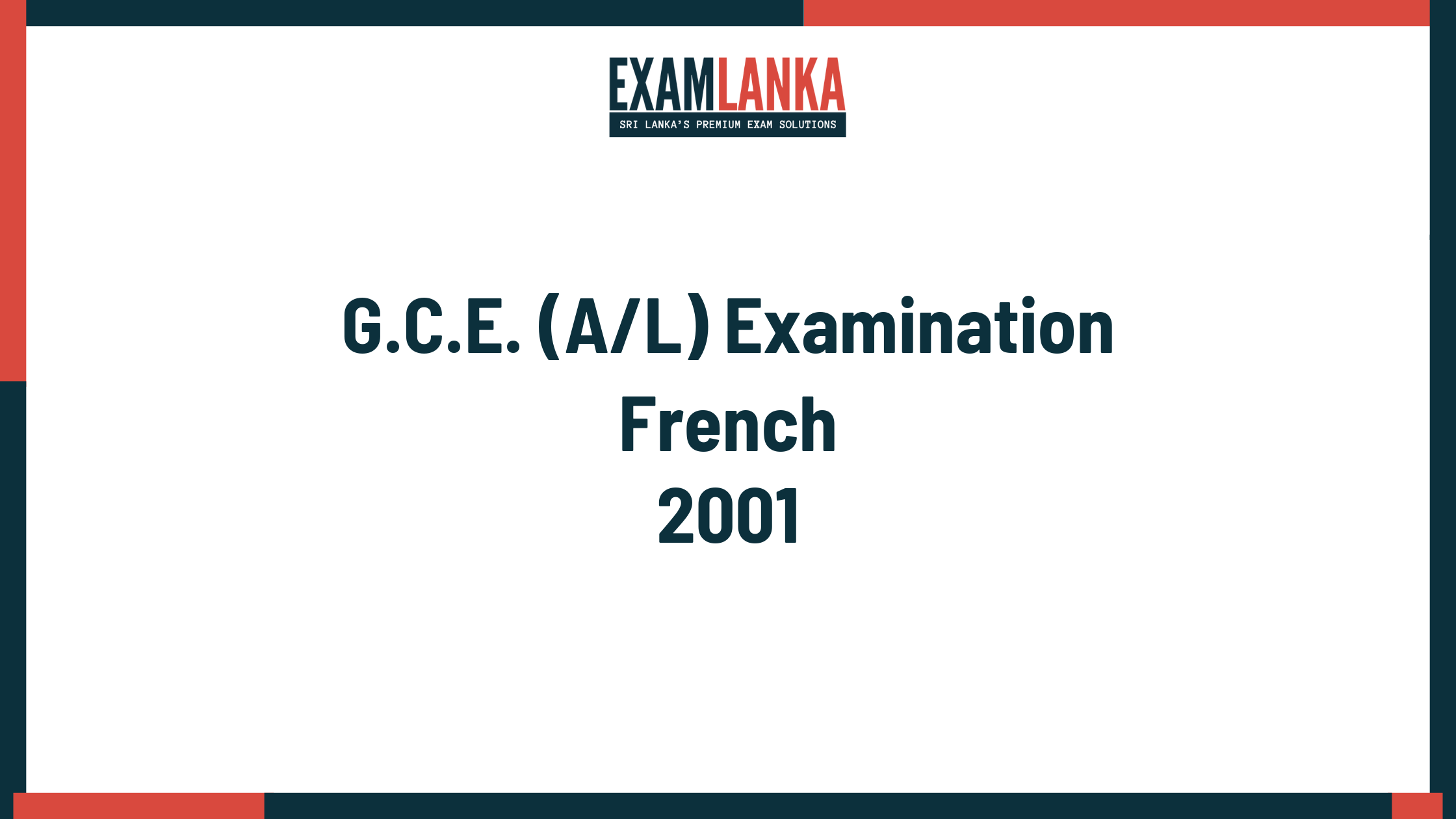 2001 french past paper