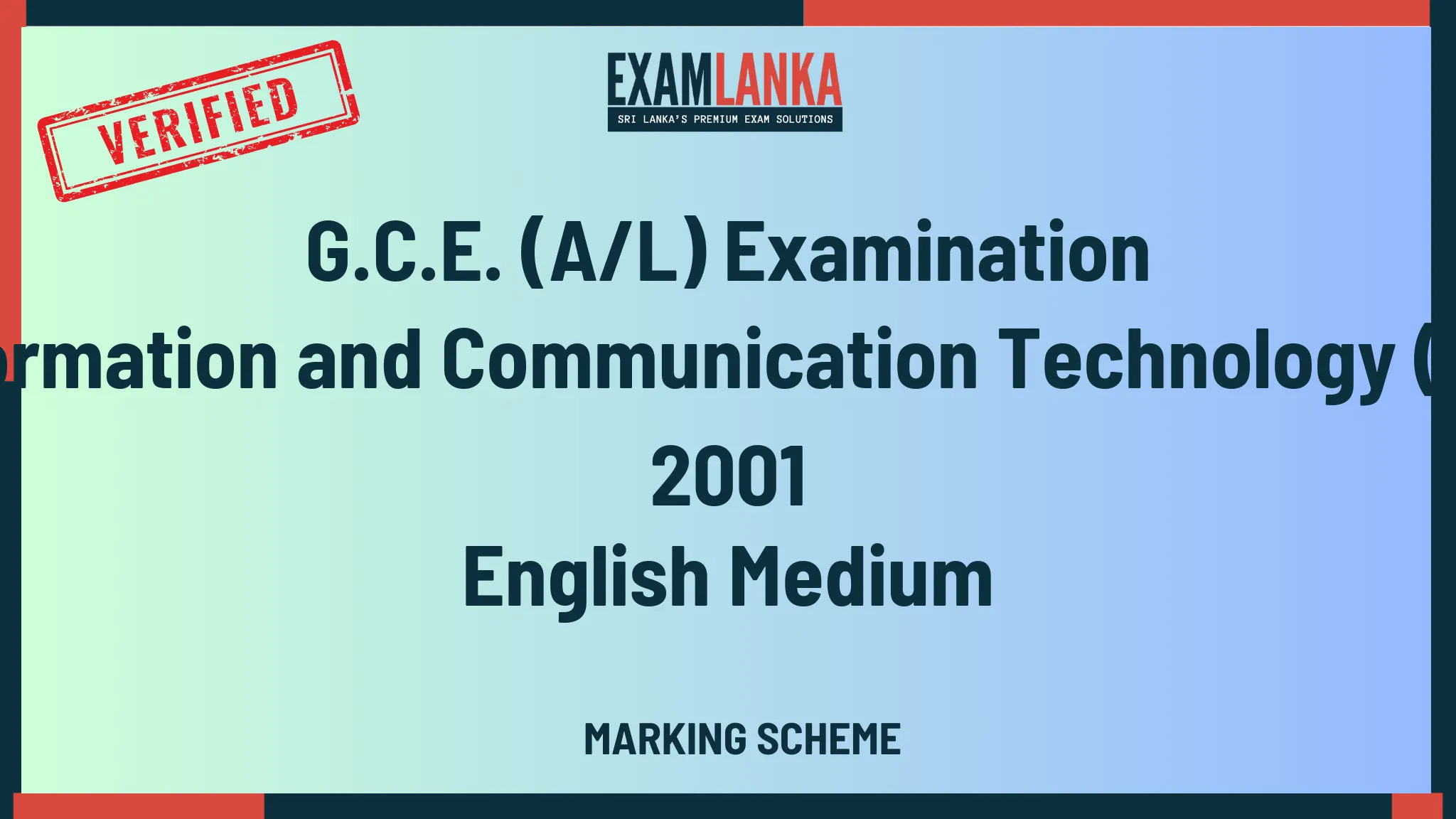 2001 information and communication technology (ict) marking english medium