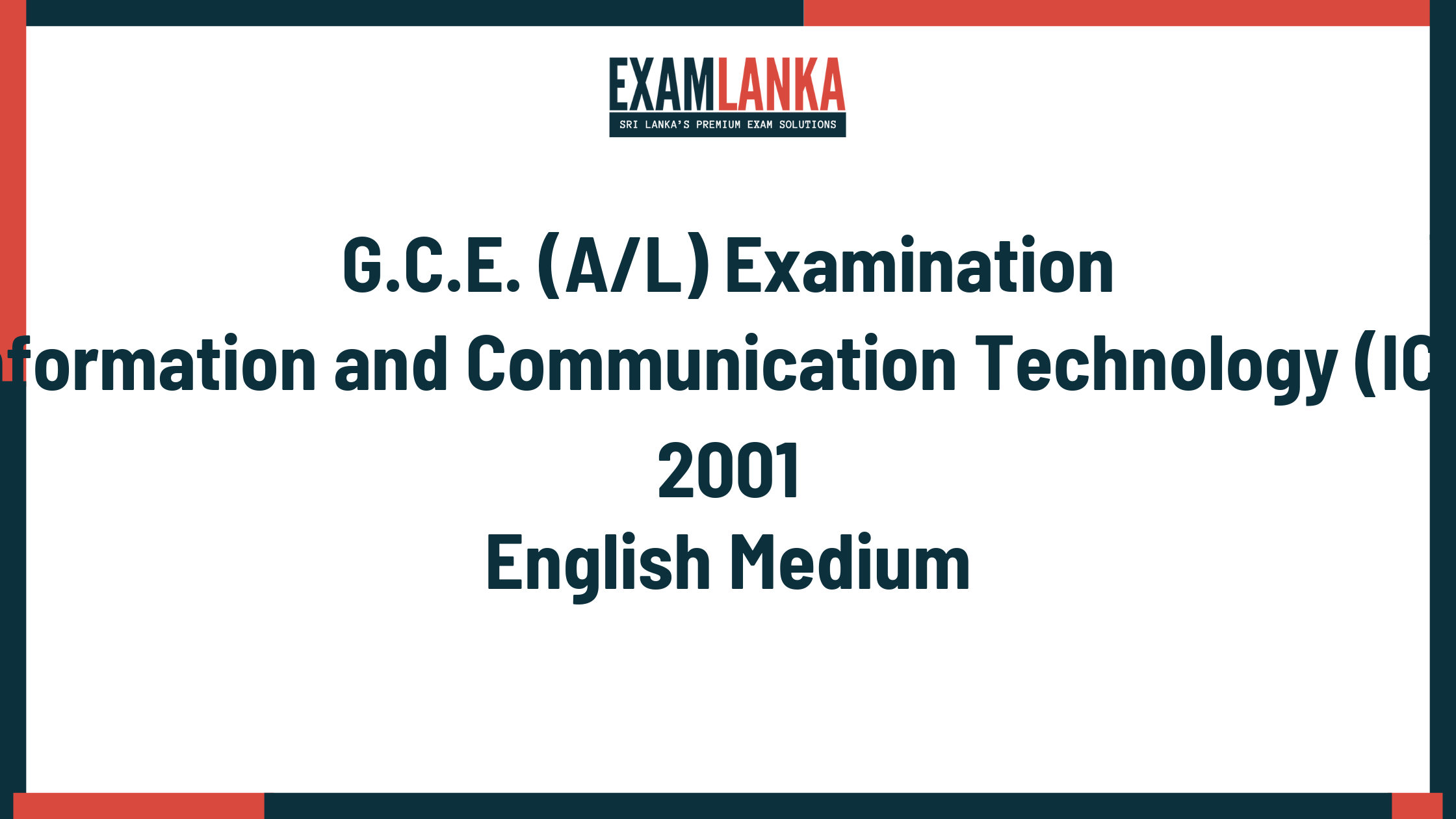 2001 information and communication technology (ict) past paper english medium