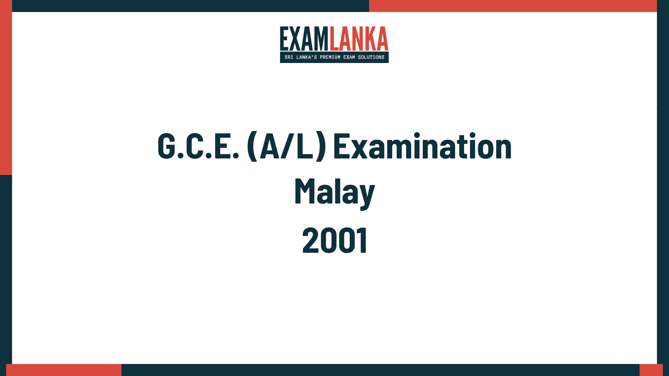 2001 malay past paper