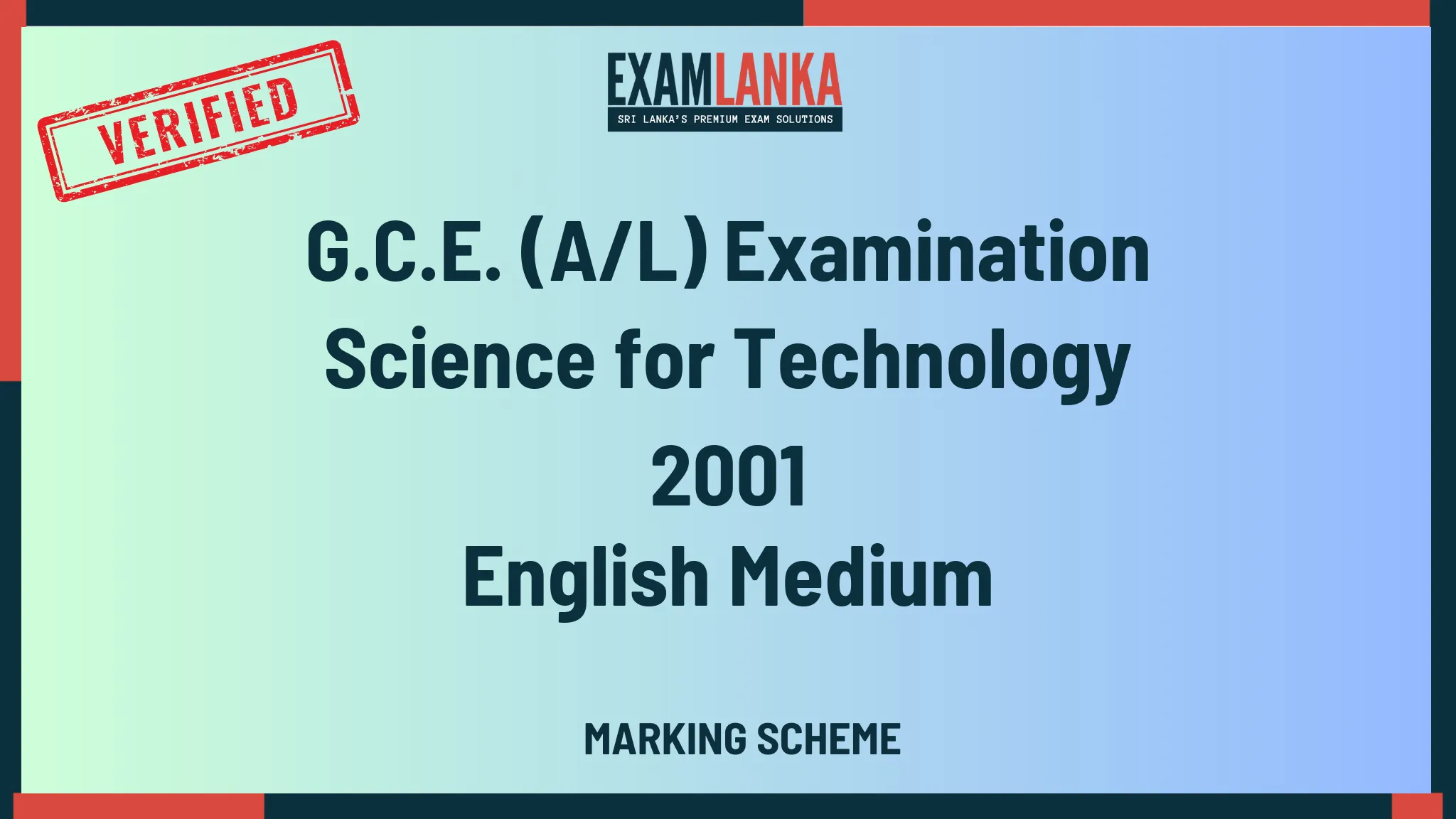 2001 science for technology marking english medium