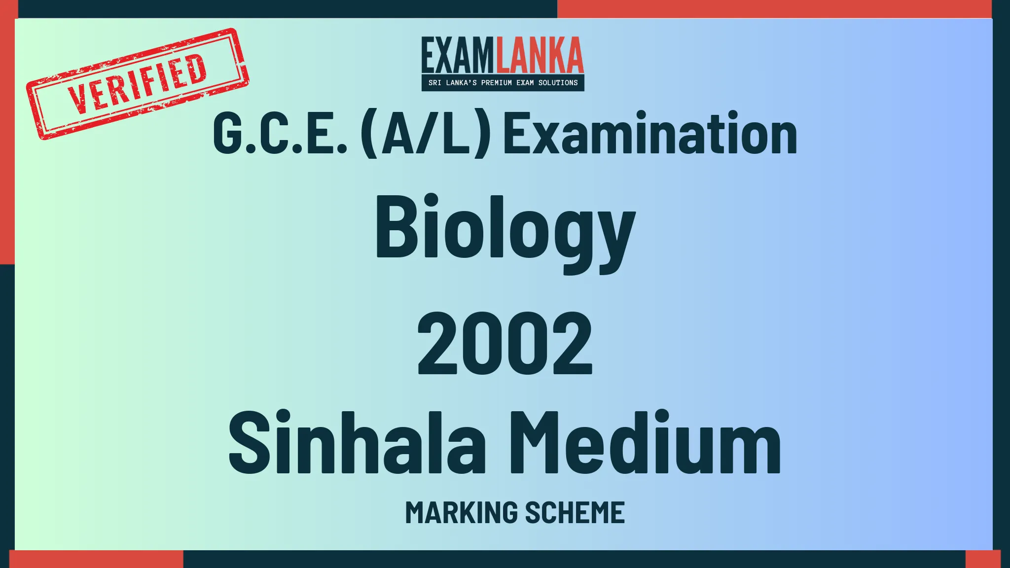 2002 biology marking sinhala medium
