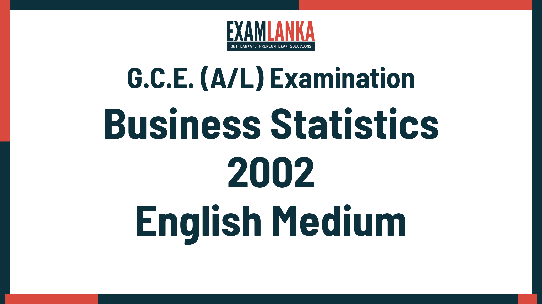 2002 business statistics past paper english medium