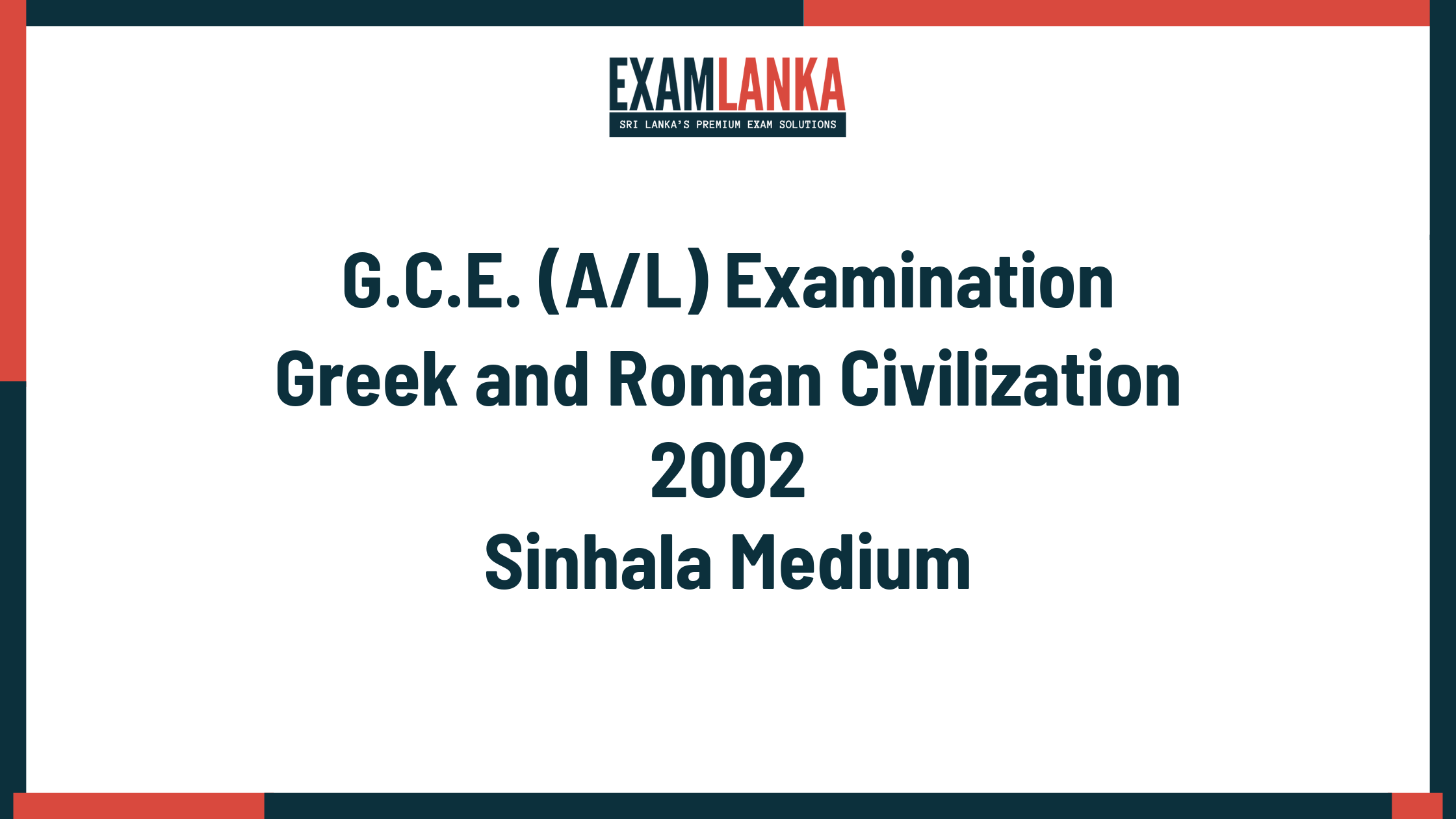 2002 greek and roman civilization past paper sinhala medium
