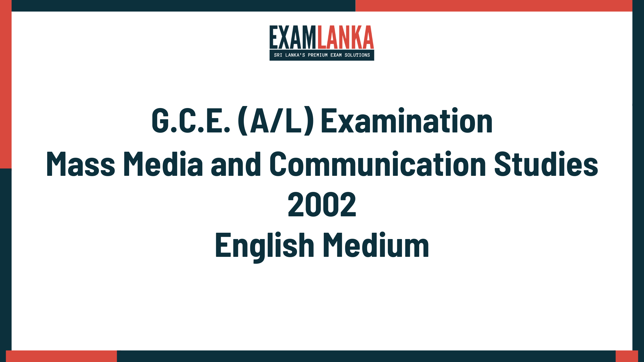 2002 mass media and communication studies past paper english medium