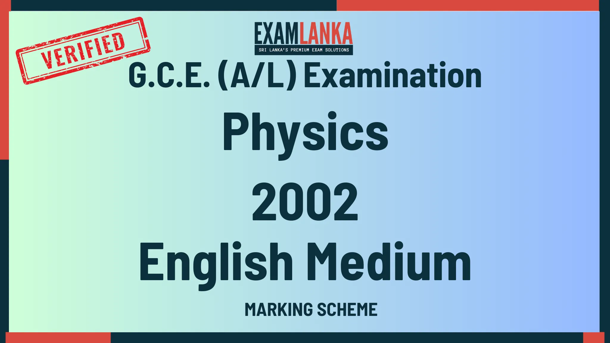2002 physics marking english medium