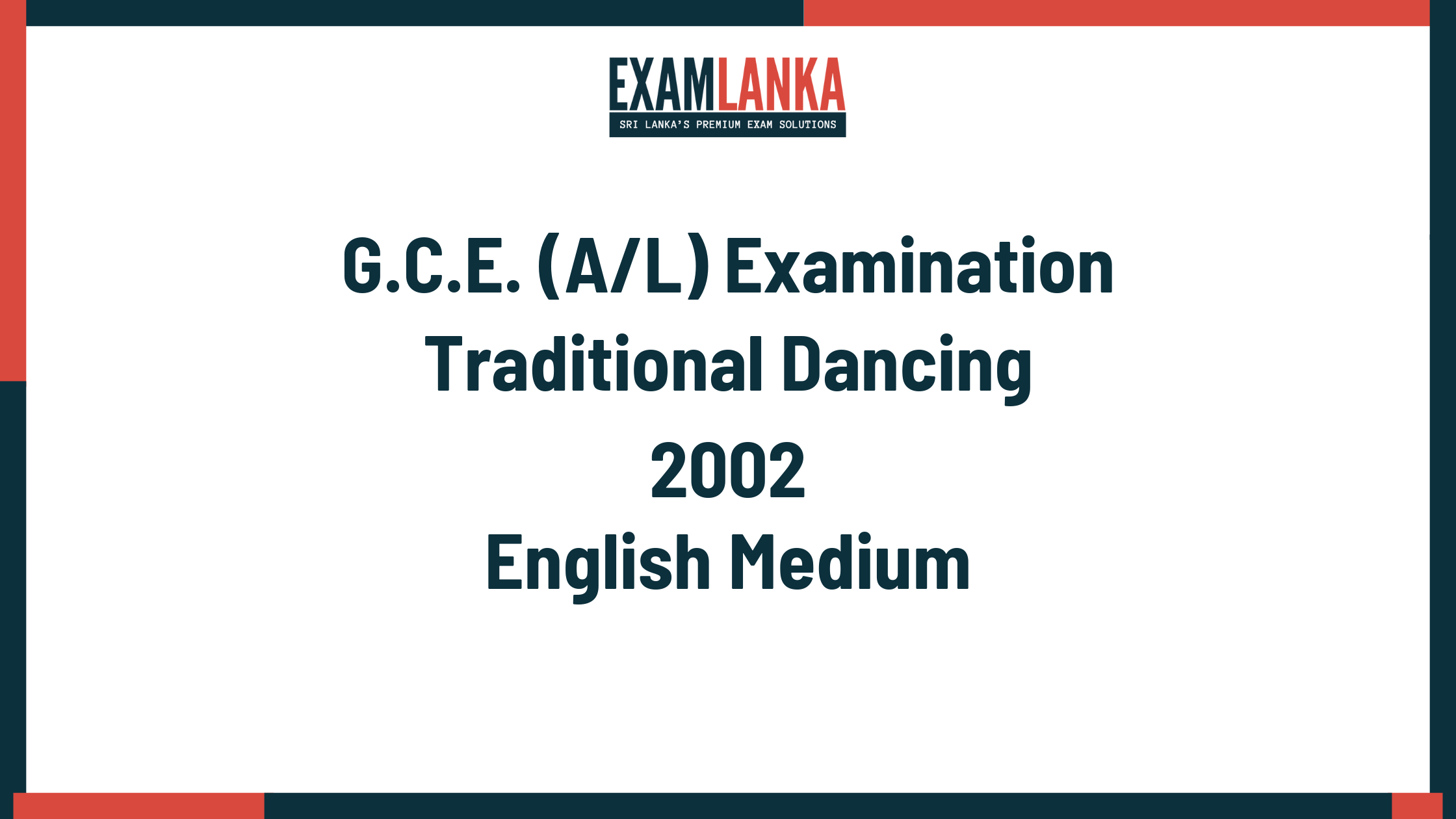 2002 traditional dancing past paper english medium
