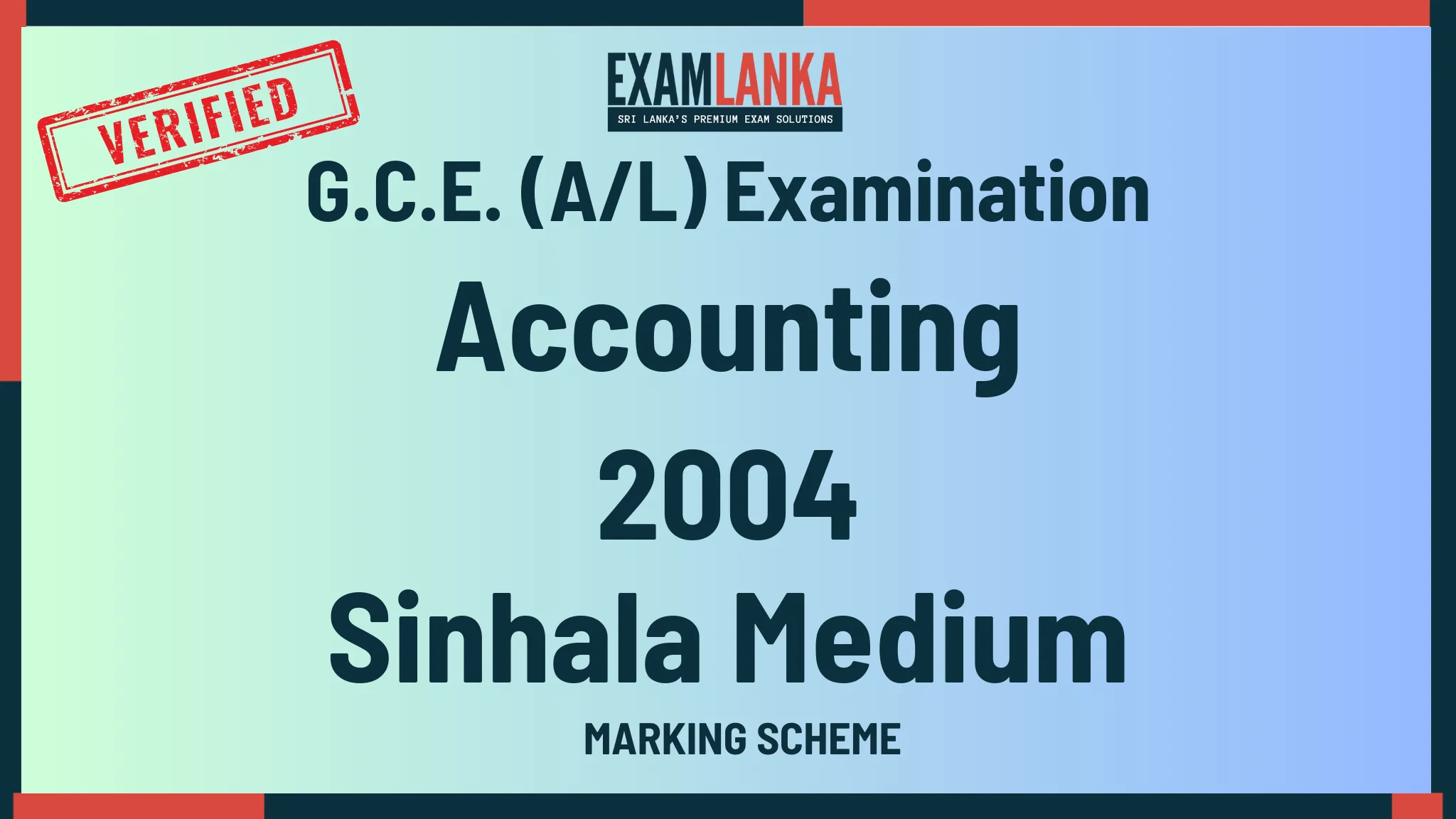 2004 accounting marking sinhala medium