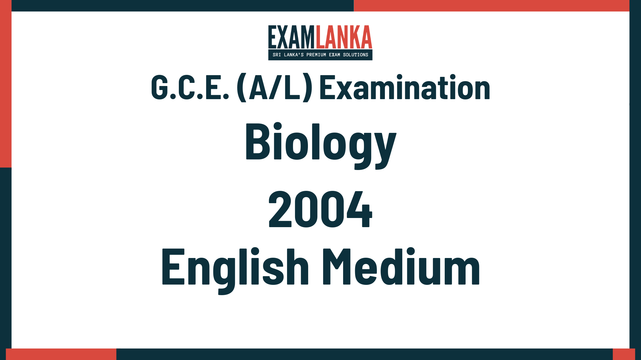 2004 biology past paper english medium