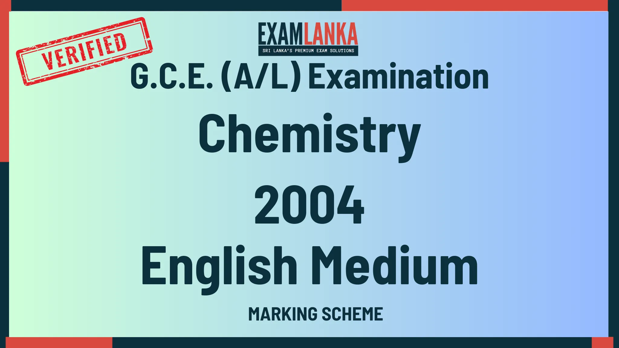 2004 chemistry marking english medium