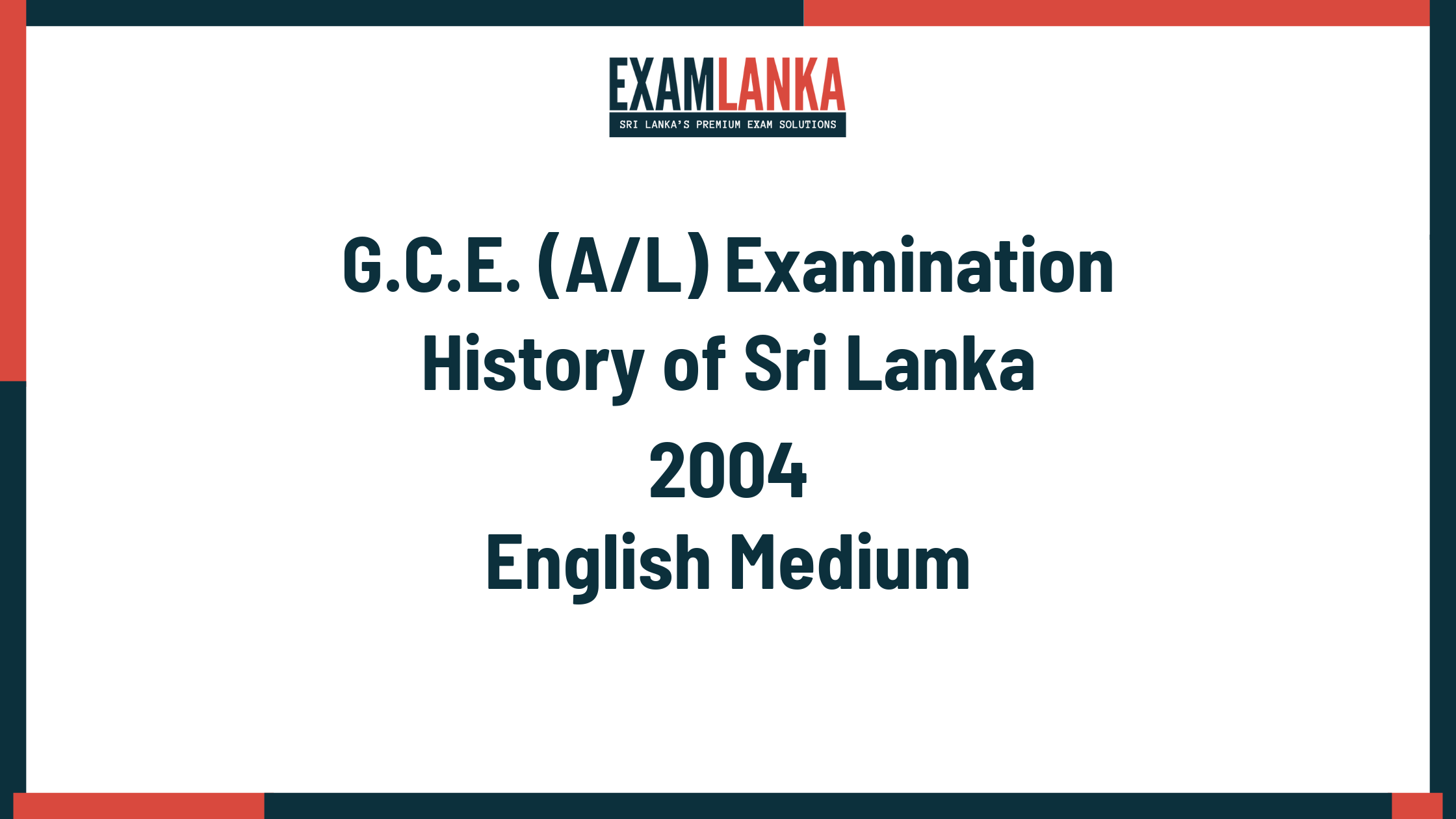 2004 history of sri lanka past paper english medium