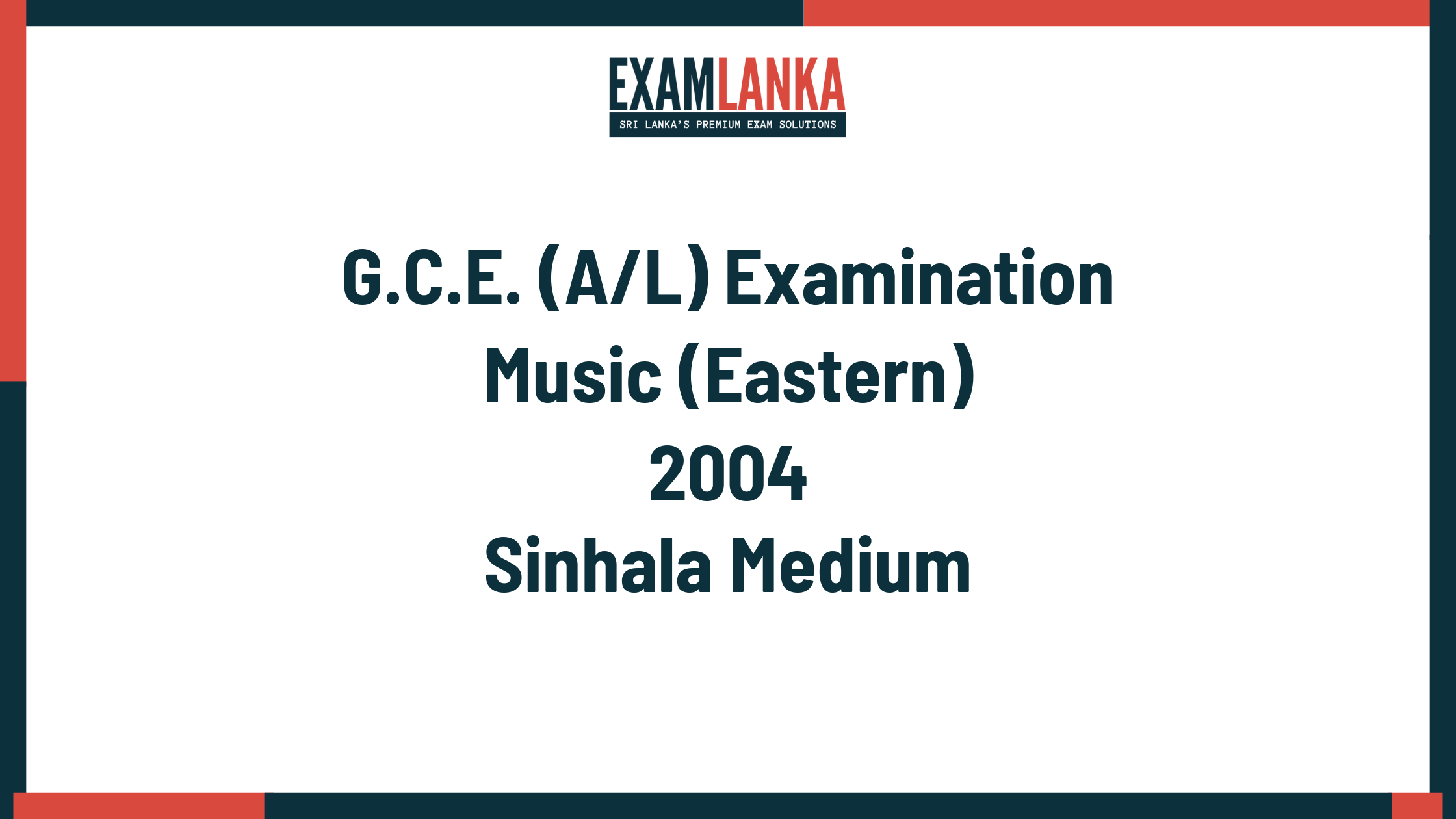2004 music (eastern) past paper sinhala medium