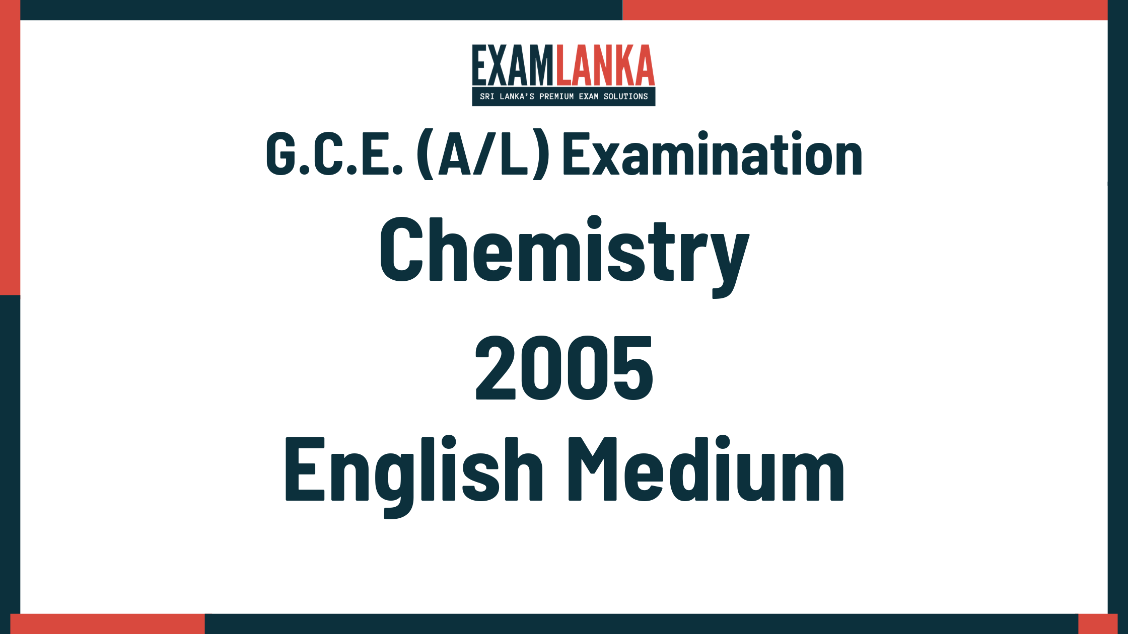 2005 chemistry past paper english medium