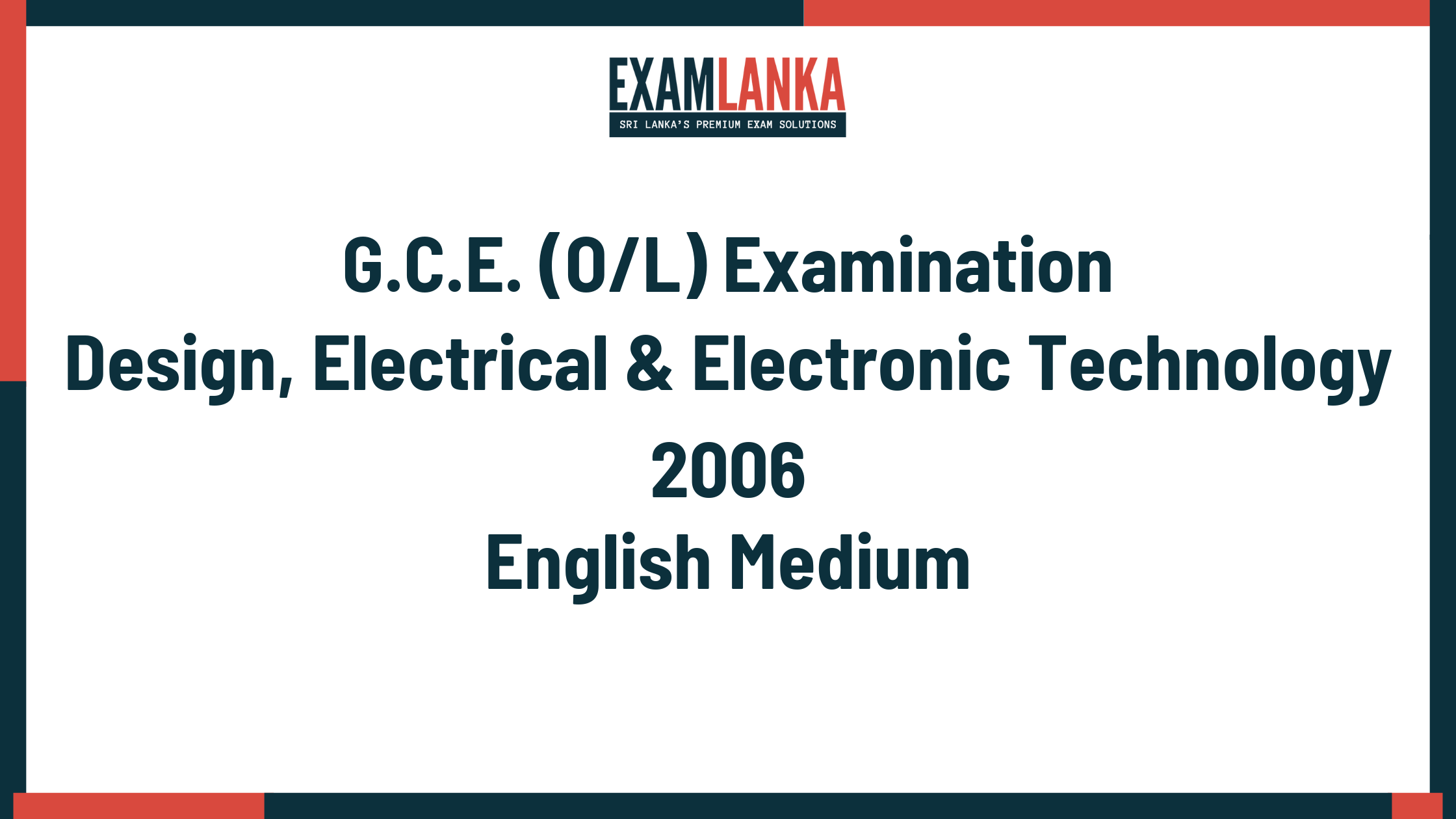 2006 G.C.E. O/L Design