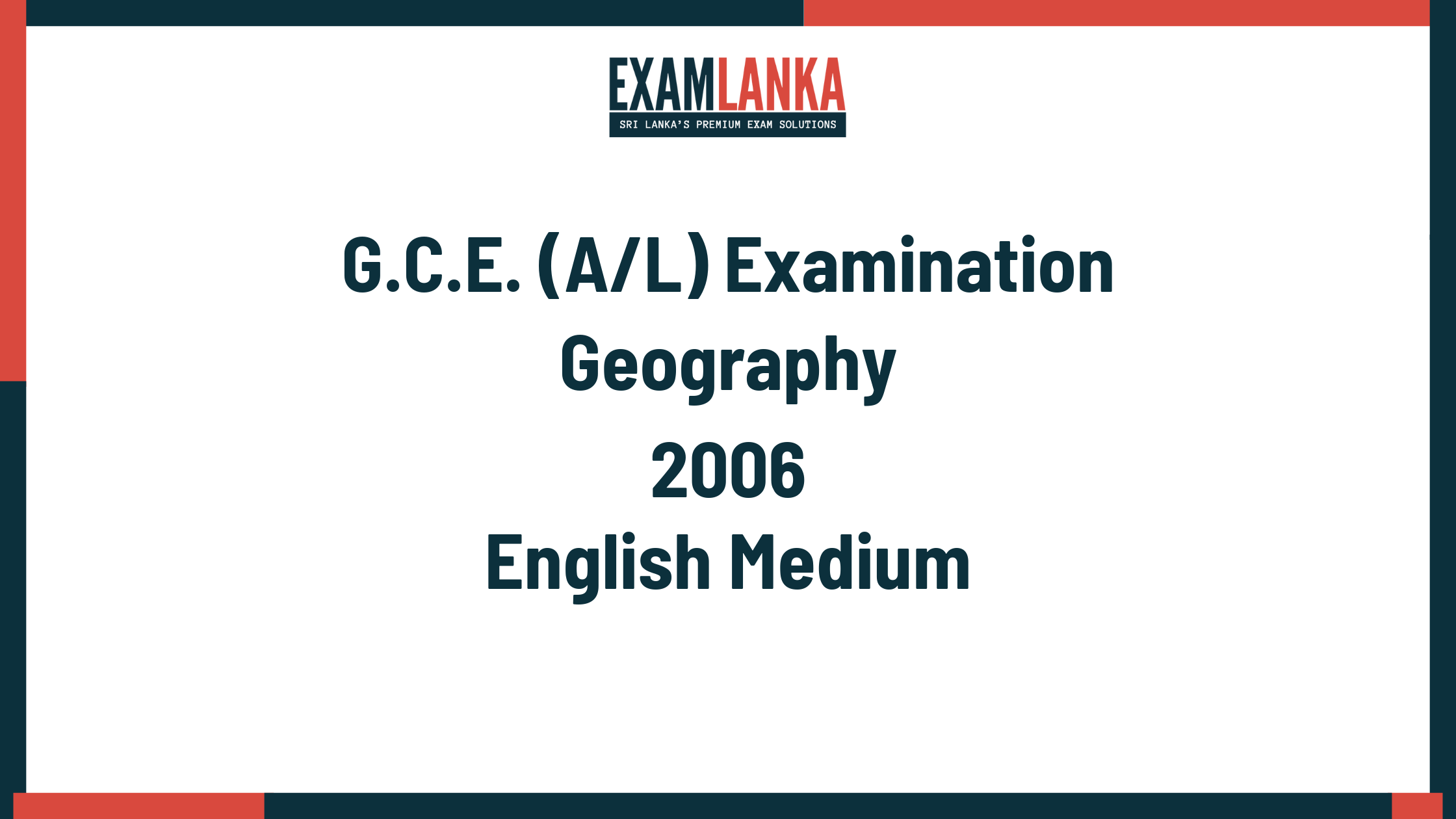 2006 geography past paper english medium