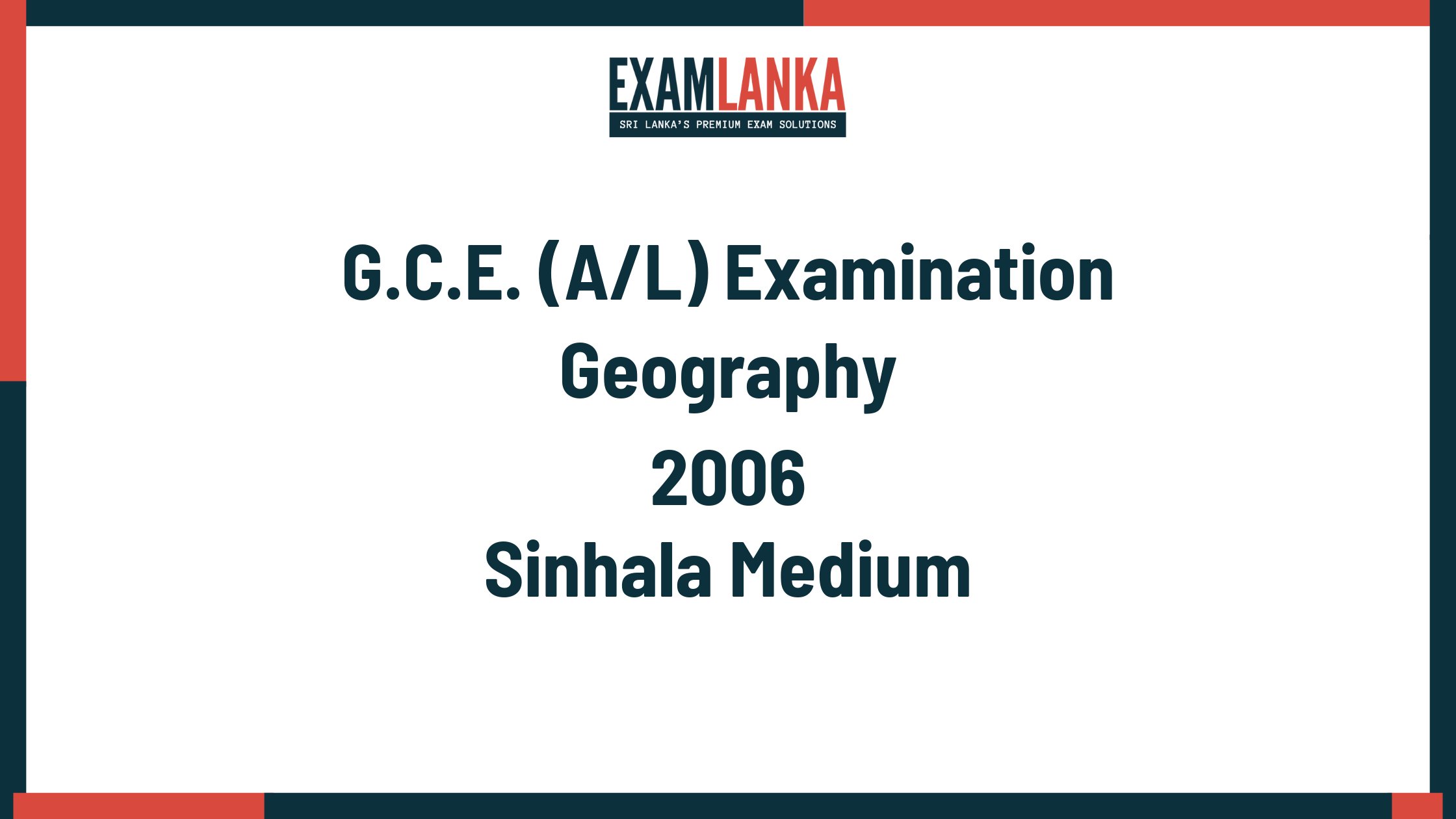 2006 geography past paper sinhala medium