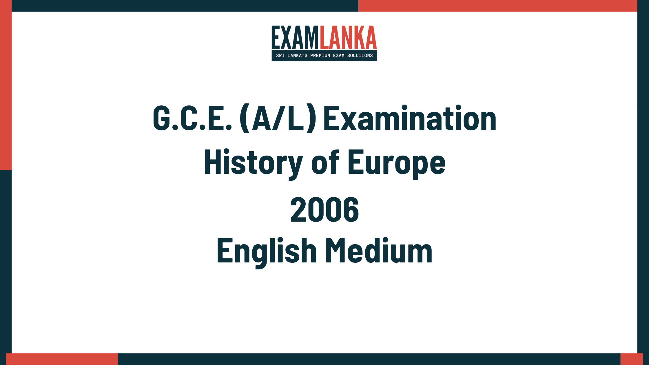 2006 history of europe past paper english medium