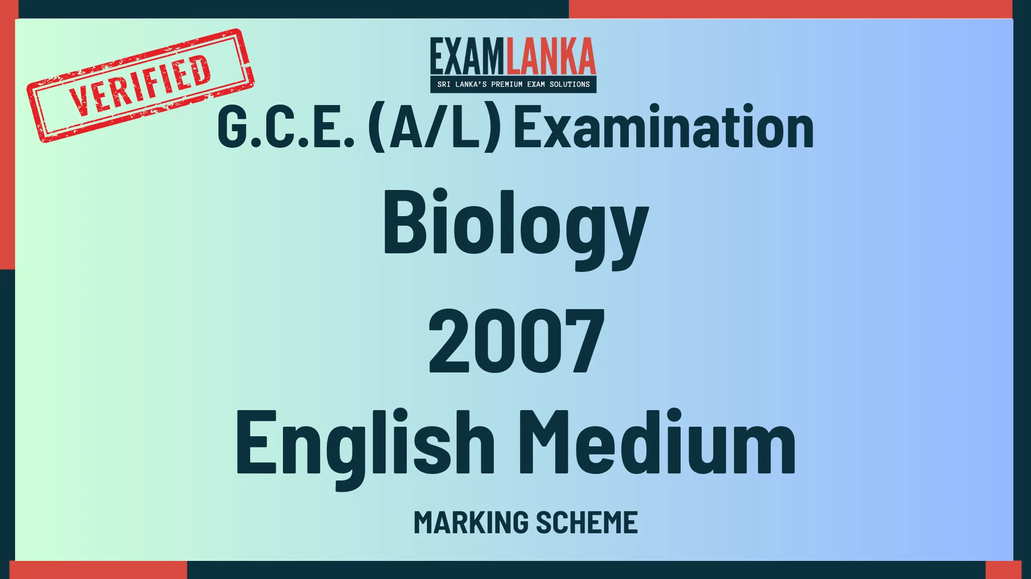 2007 biology marking english medium