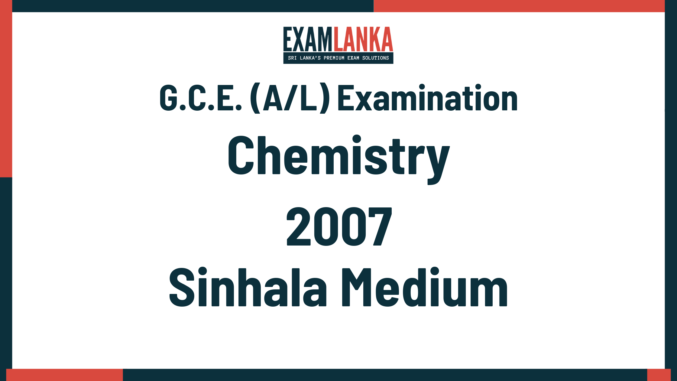 2007 chemistry past paper sinhala medium