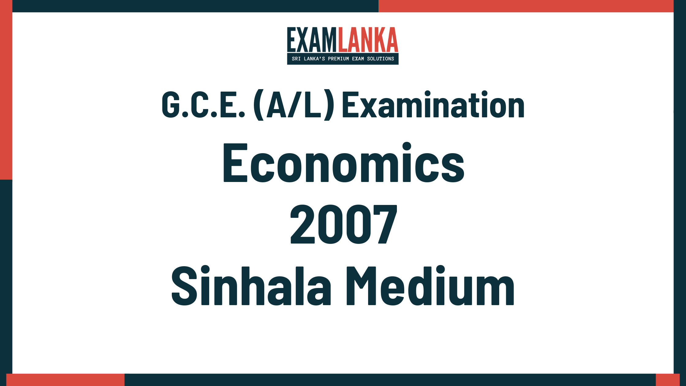 2007 economics past paper sinhala medium