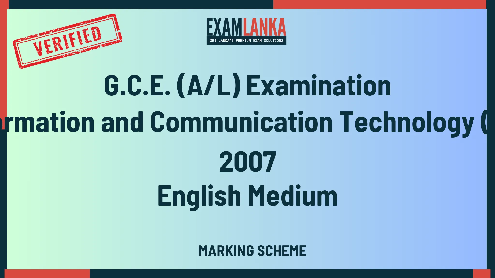 2007 information and communication technology (ict) marking english medium