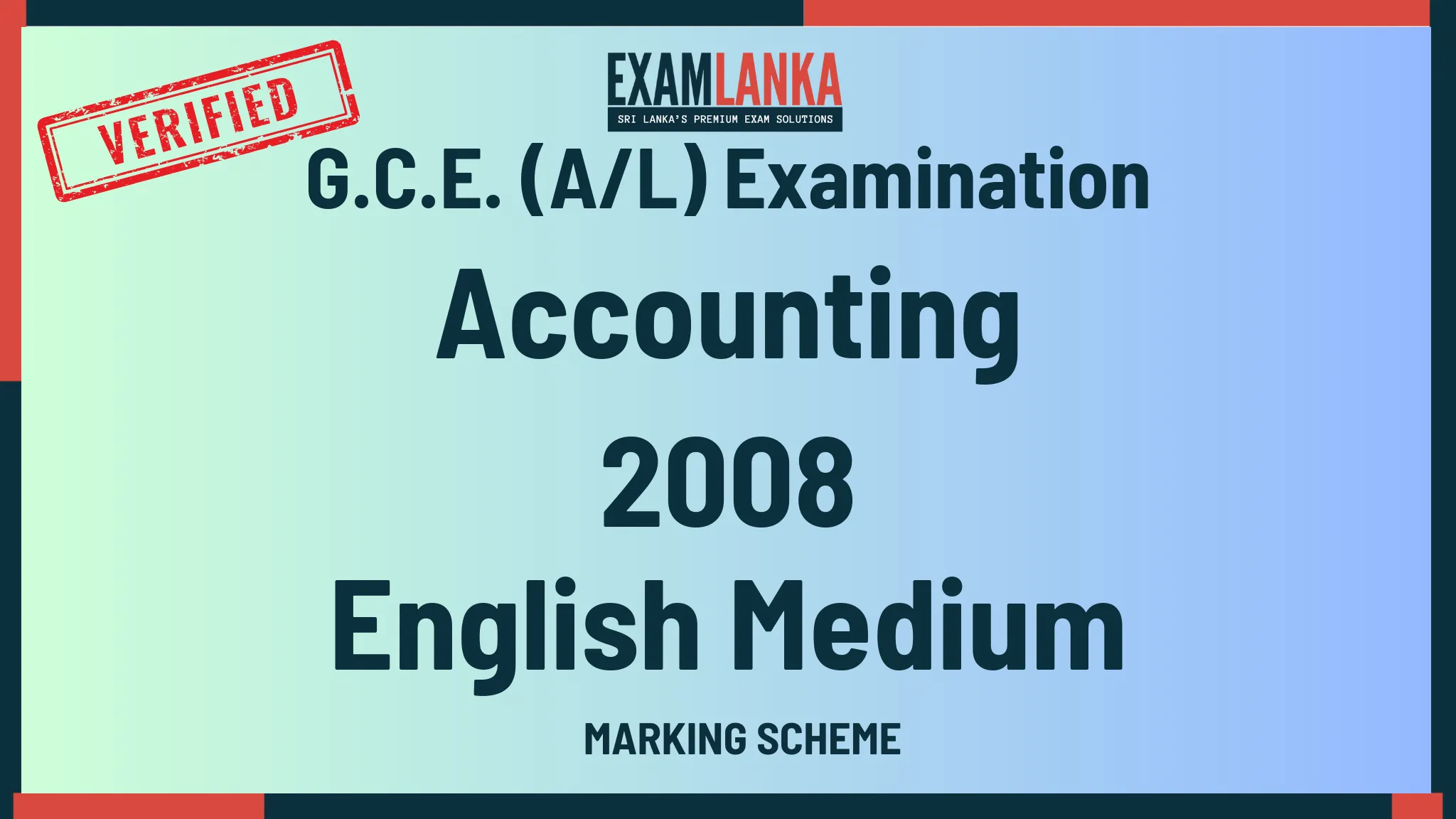 2008 accounting marking english medium