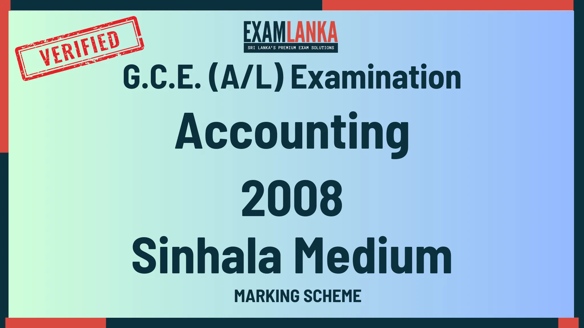 2008 accounting marking sinhala medium