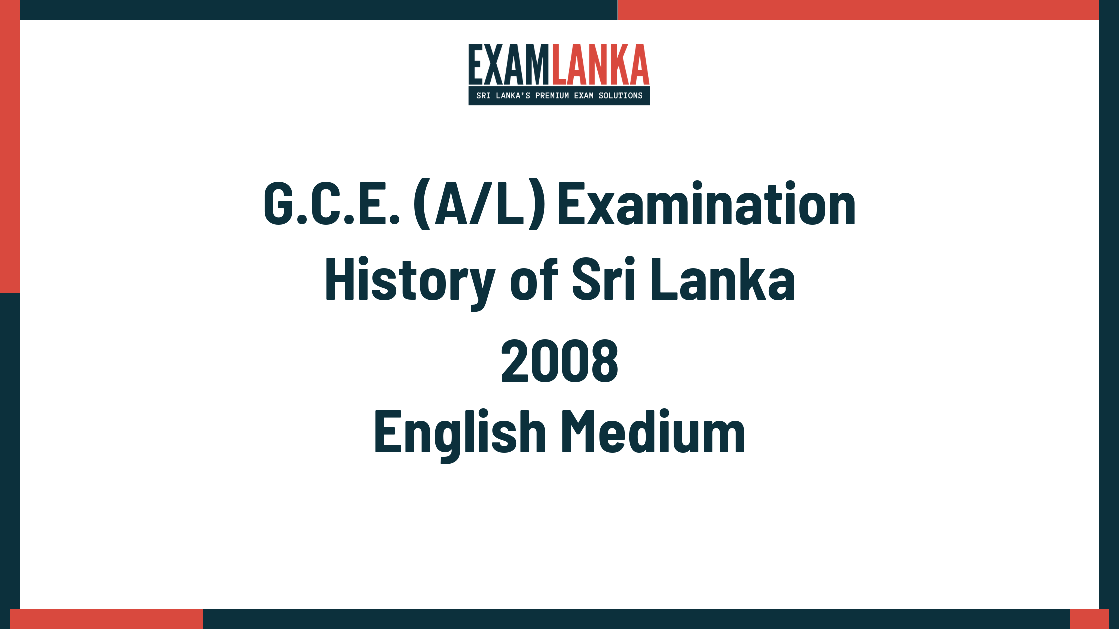 2008 history of sri lanka past paper english medium