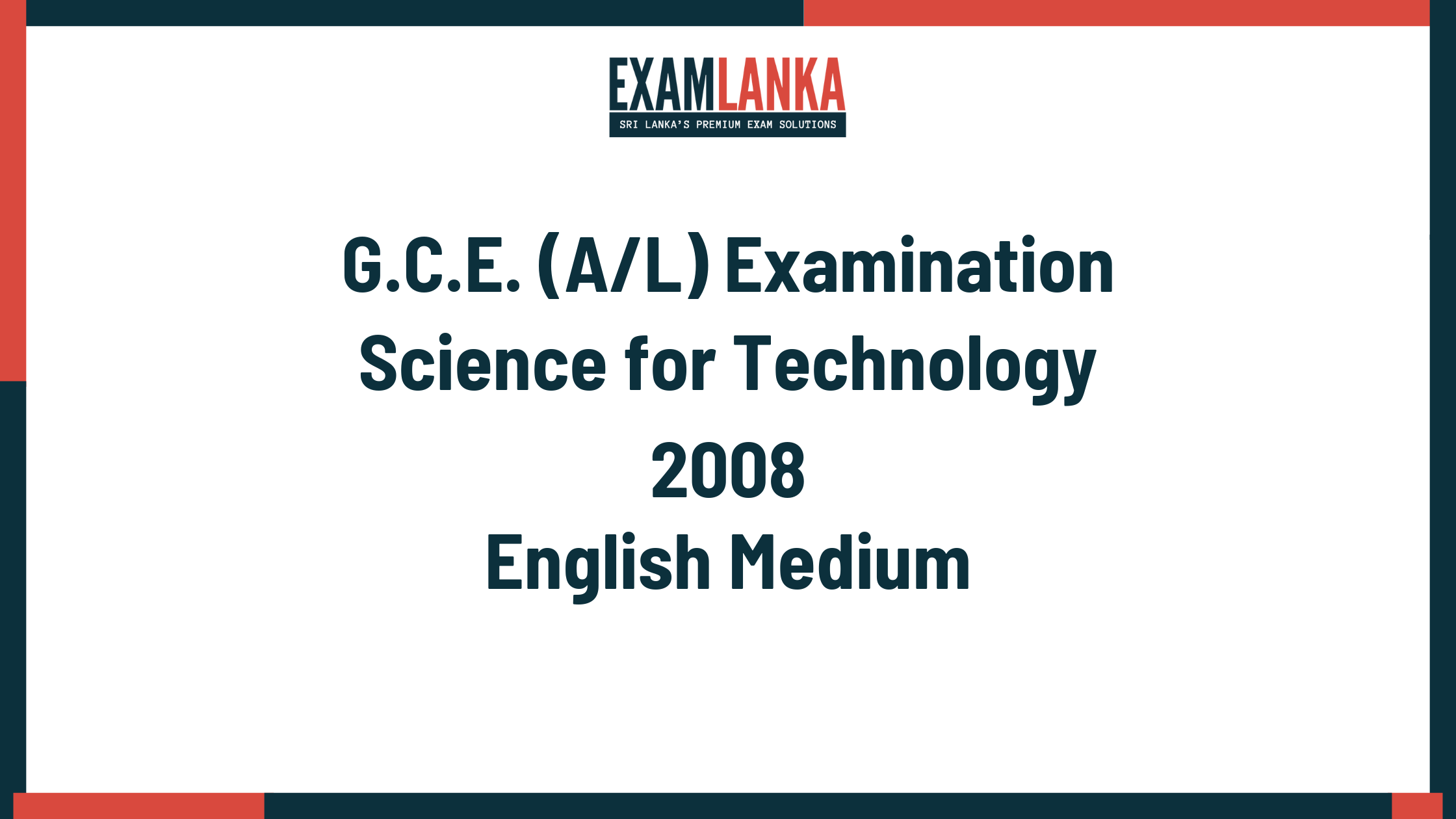 2008 science for technology past paper english medium