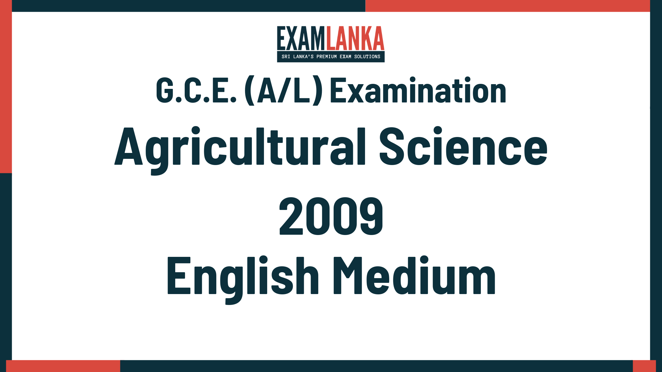 2009 agricultural science past paper english medium