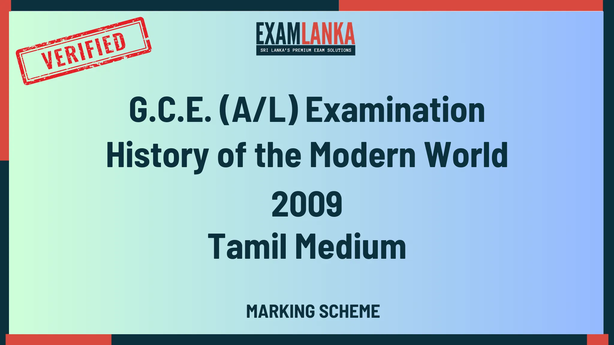 2009 history of the modern world marking tamil medium