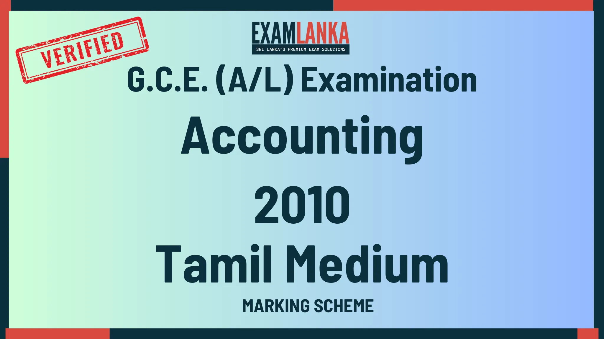 2010 accounting marking tamil medium