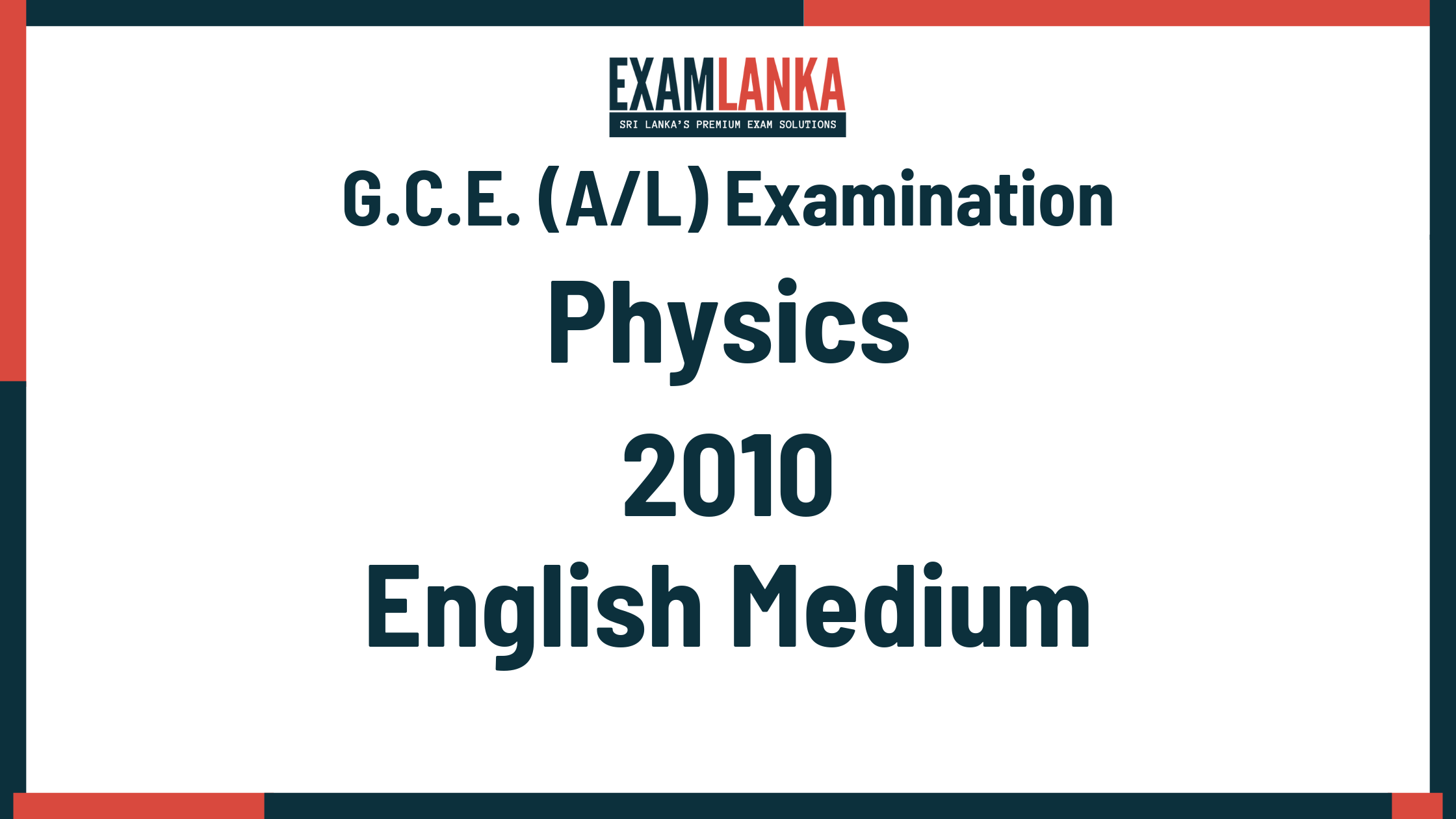 2010 physics past paper english medium