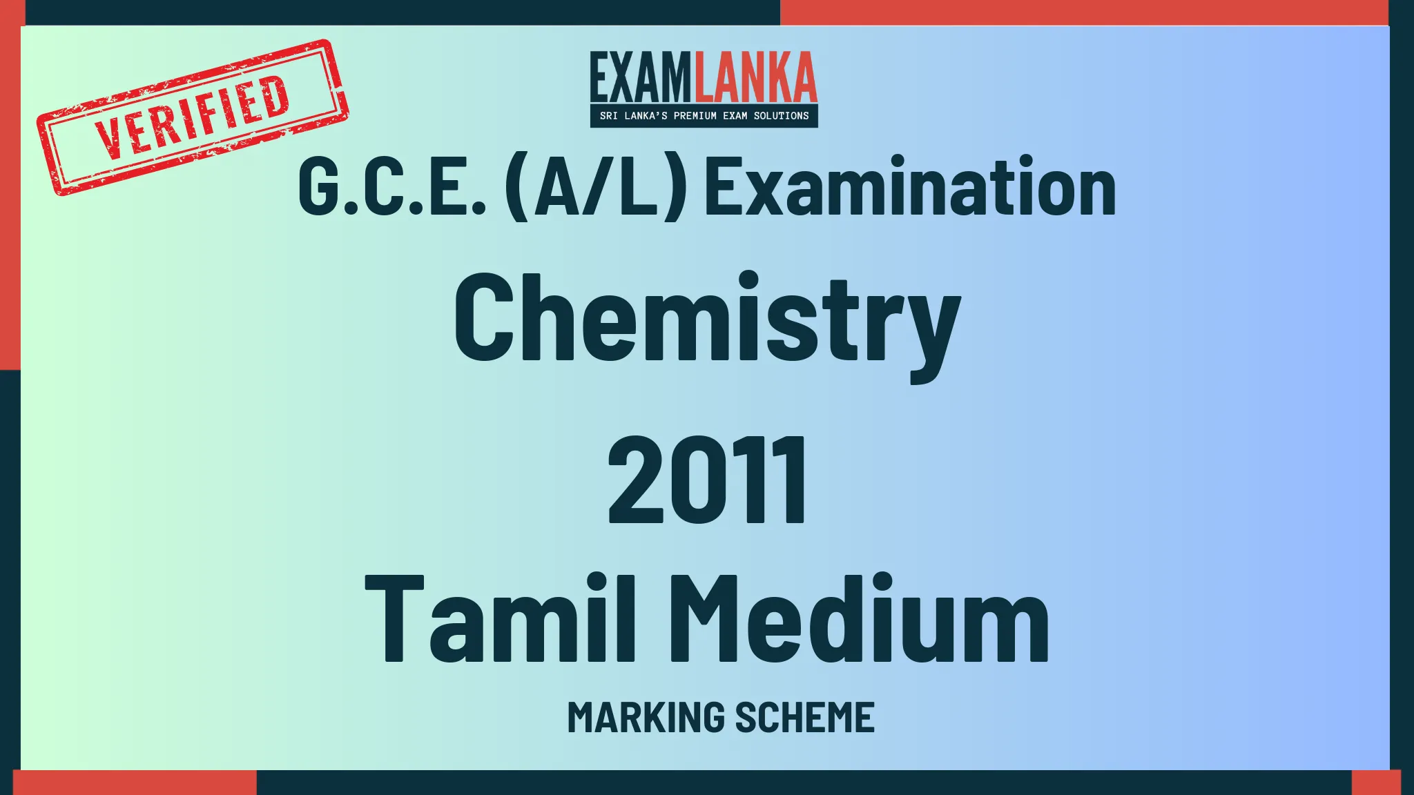 2011 chemistry marking tamil medium